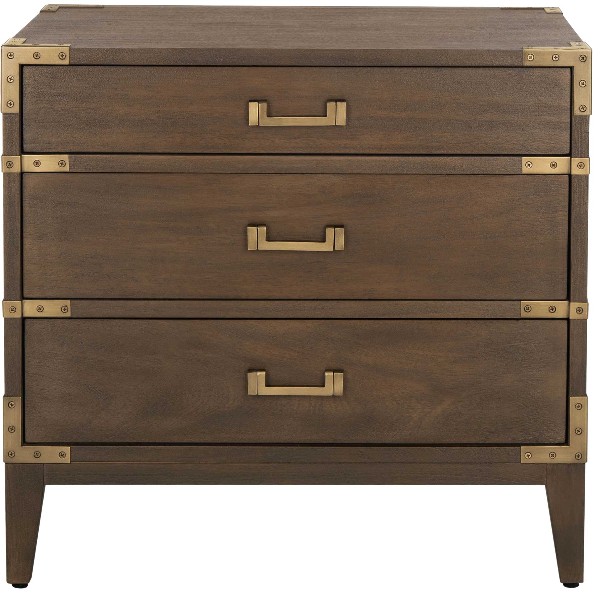 Nico 3 Drawer Wood Nightstand Brown - Image 2