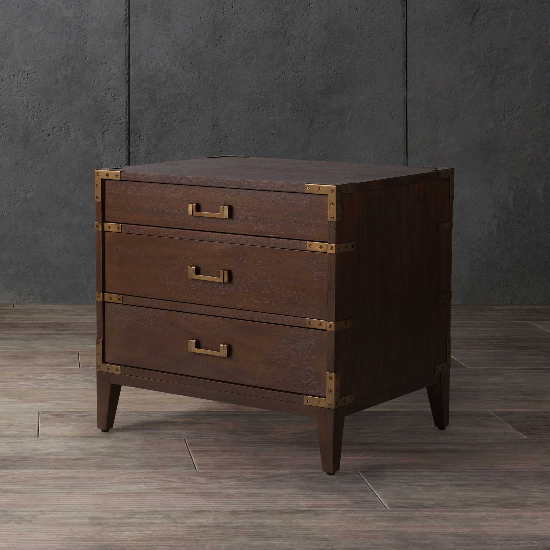 Nico 3 Drawer Wood Nightstand Brown - Image 4