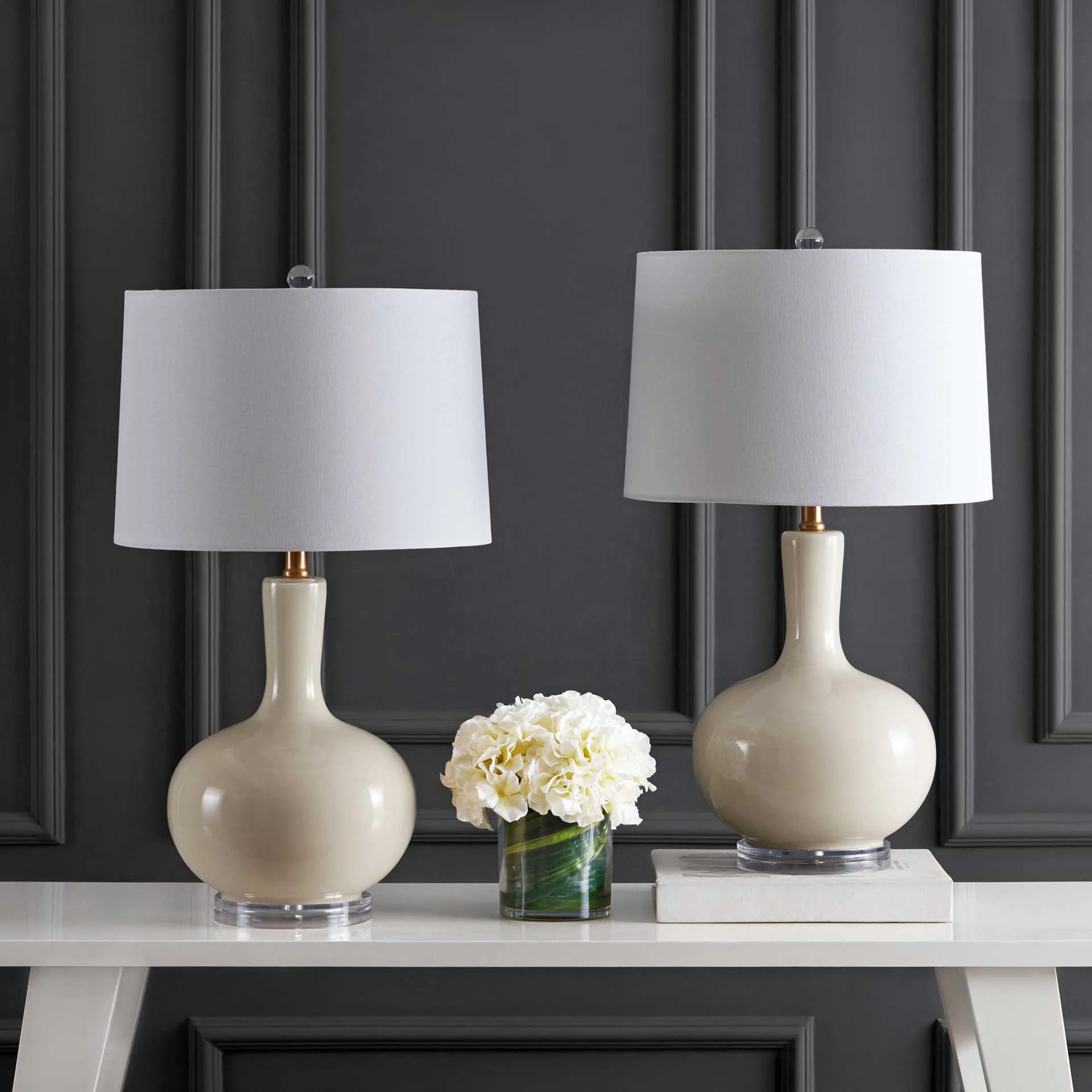 Nigel Table Lamps Cream/Clear (Set of 2) - Image 5