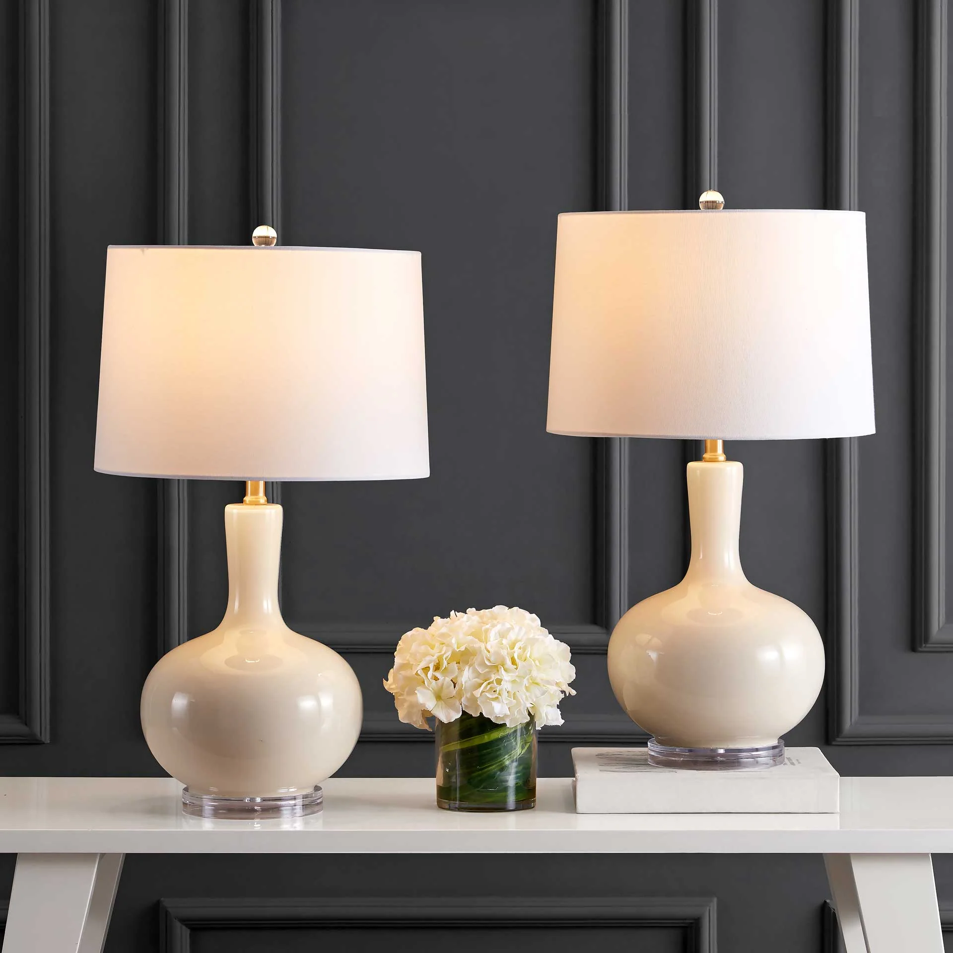 Nigel Table Lamps Cream/Clear (Set of 2) - Image 6