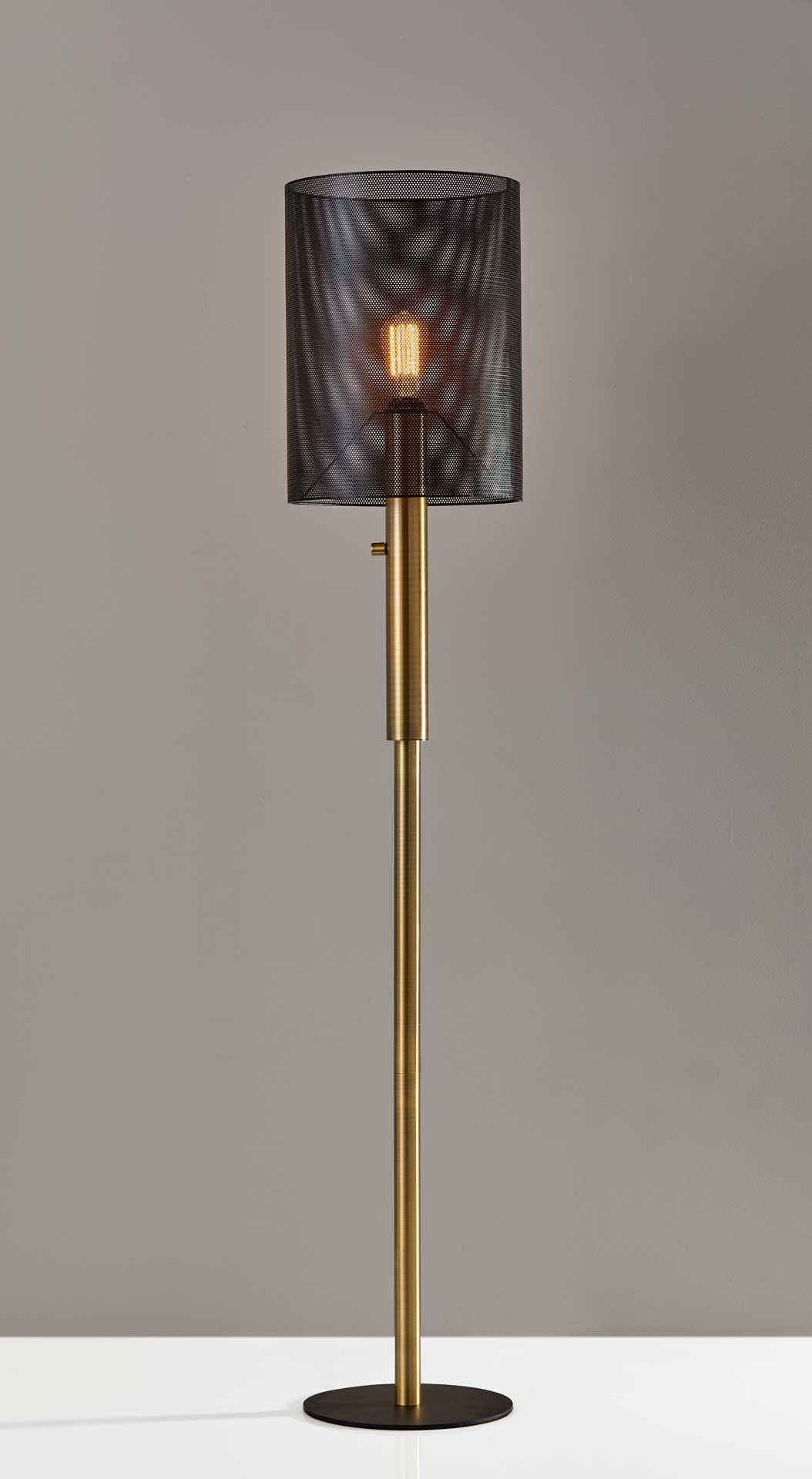 Niort Floor Lamp Black/Antique Brass - Image 2