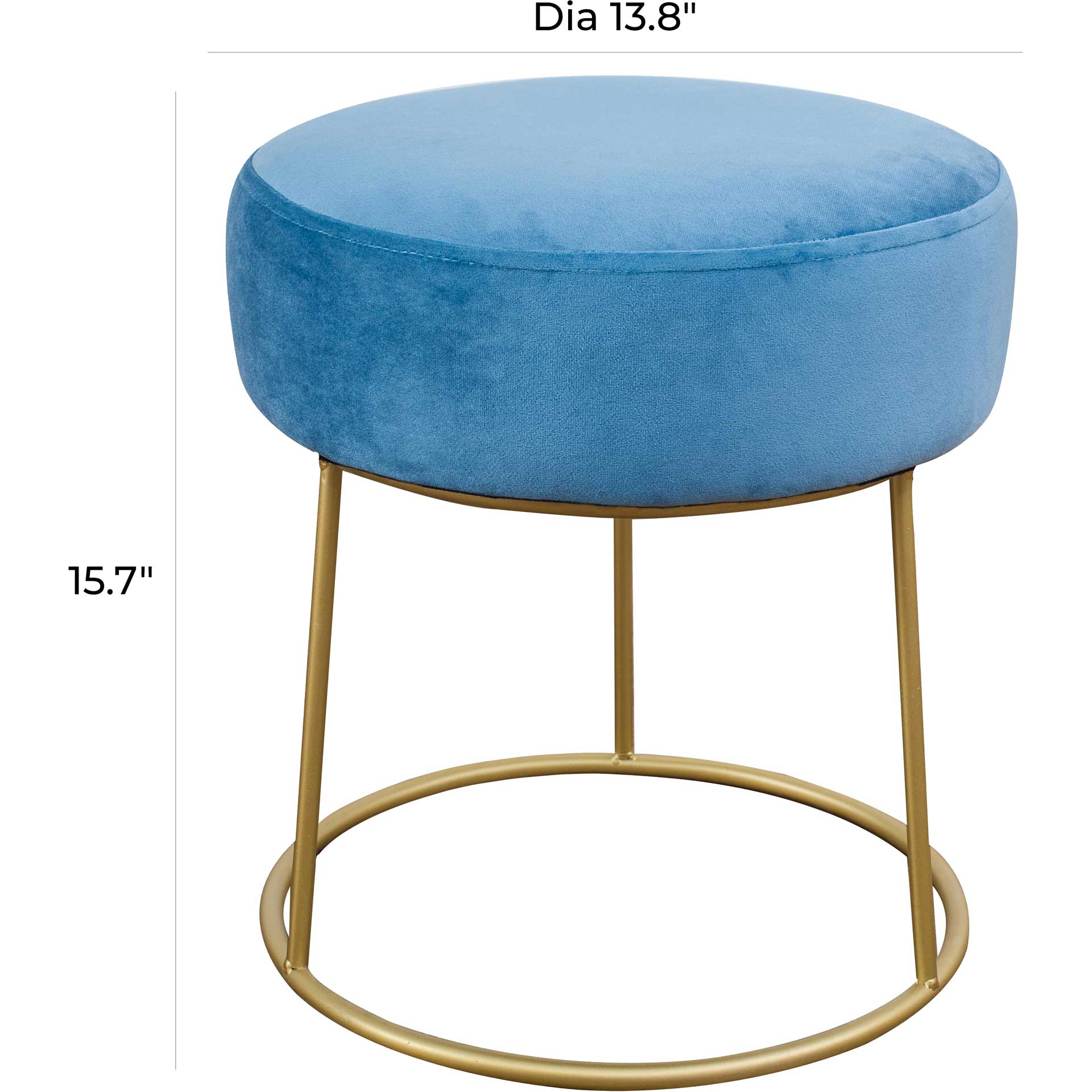 Nixie Velvet Stool Blue - Image 3