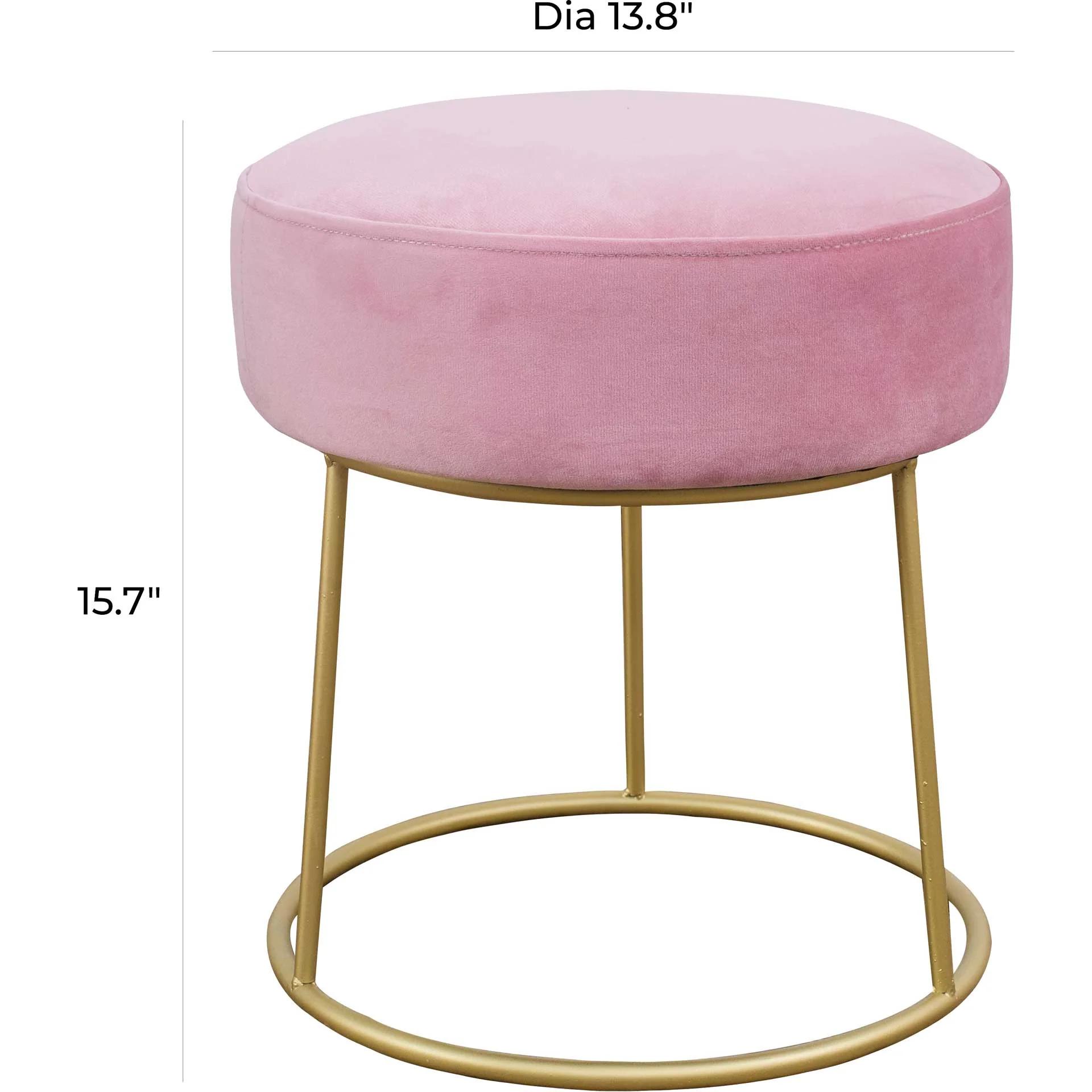 Nixie Velvet Stool Blush - Image 3