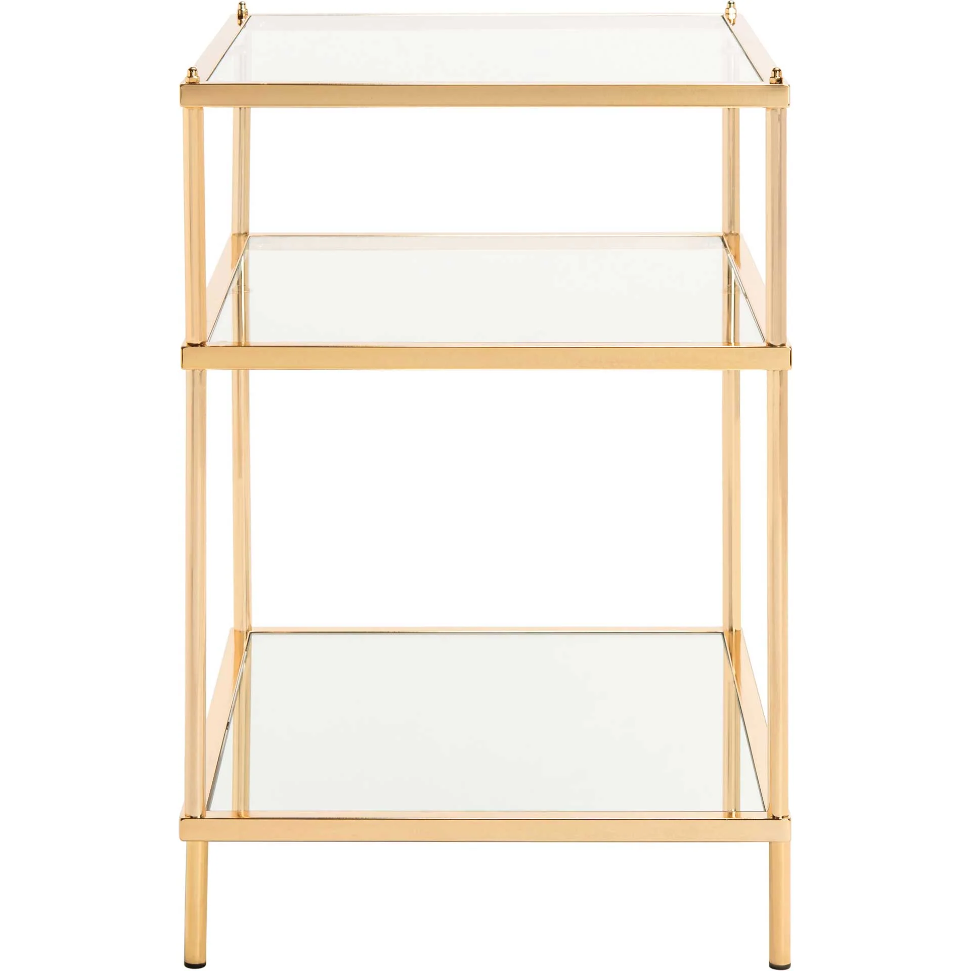 Noah 3 Tier Accent Table Polished Gold/Glass - Image 2