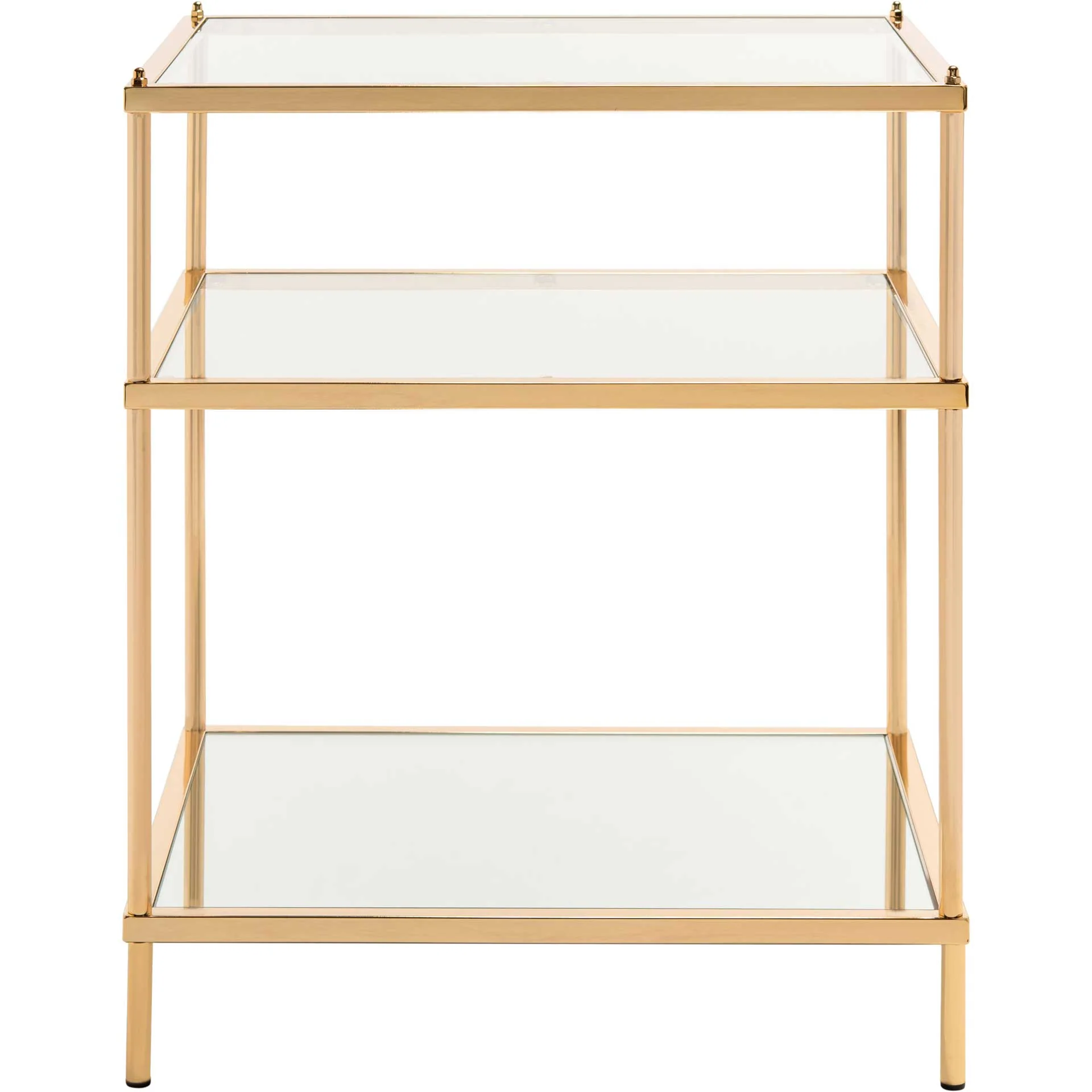 Noah 3 Tier Accent Table Polished Gold/Glass - Image 3