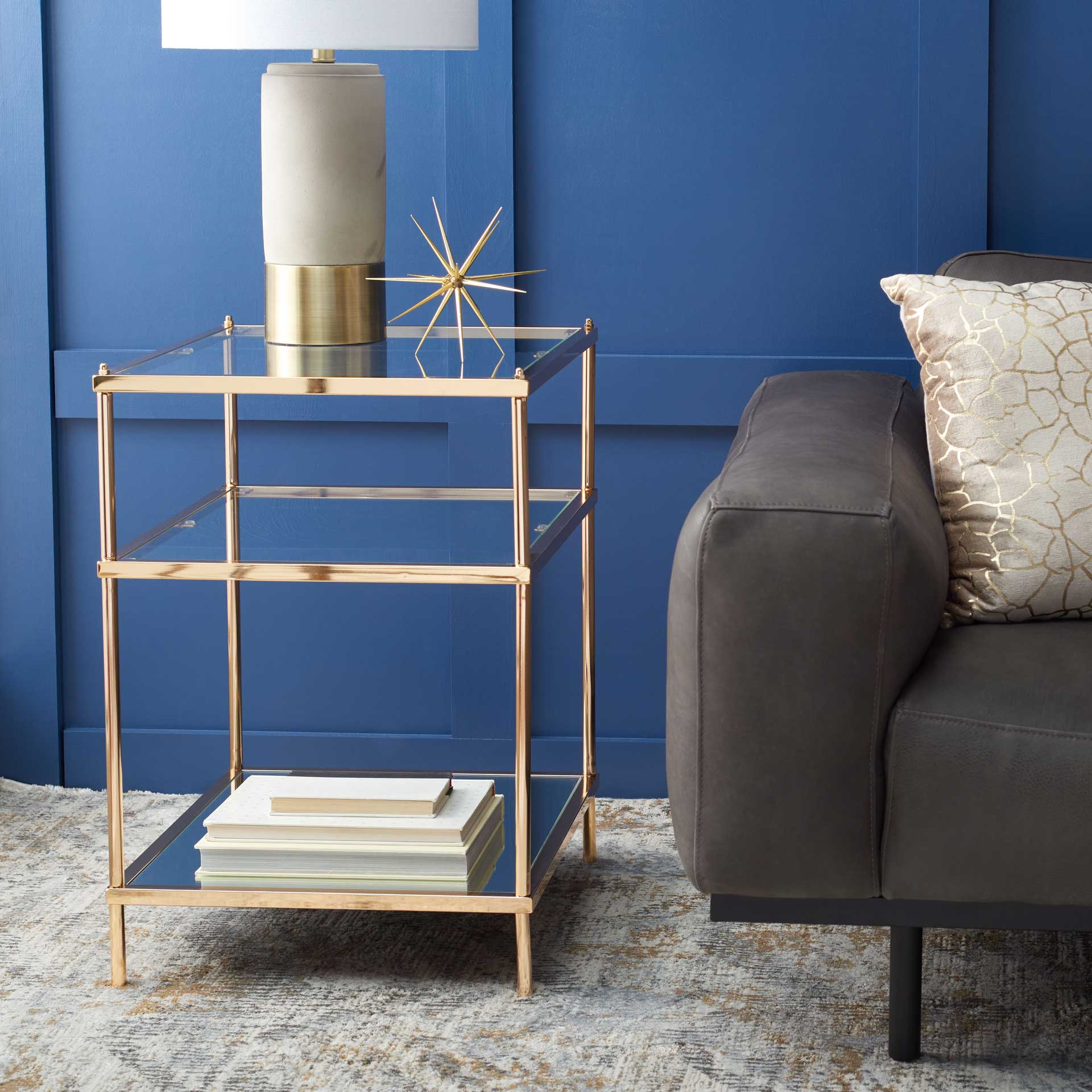 Noah 3 Tier Accent Table Polished Gold/Glass - Image 5