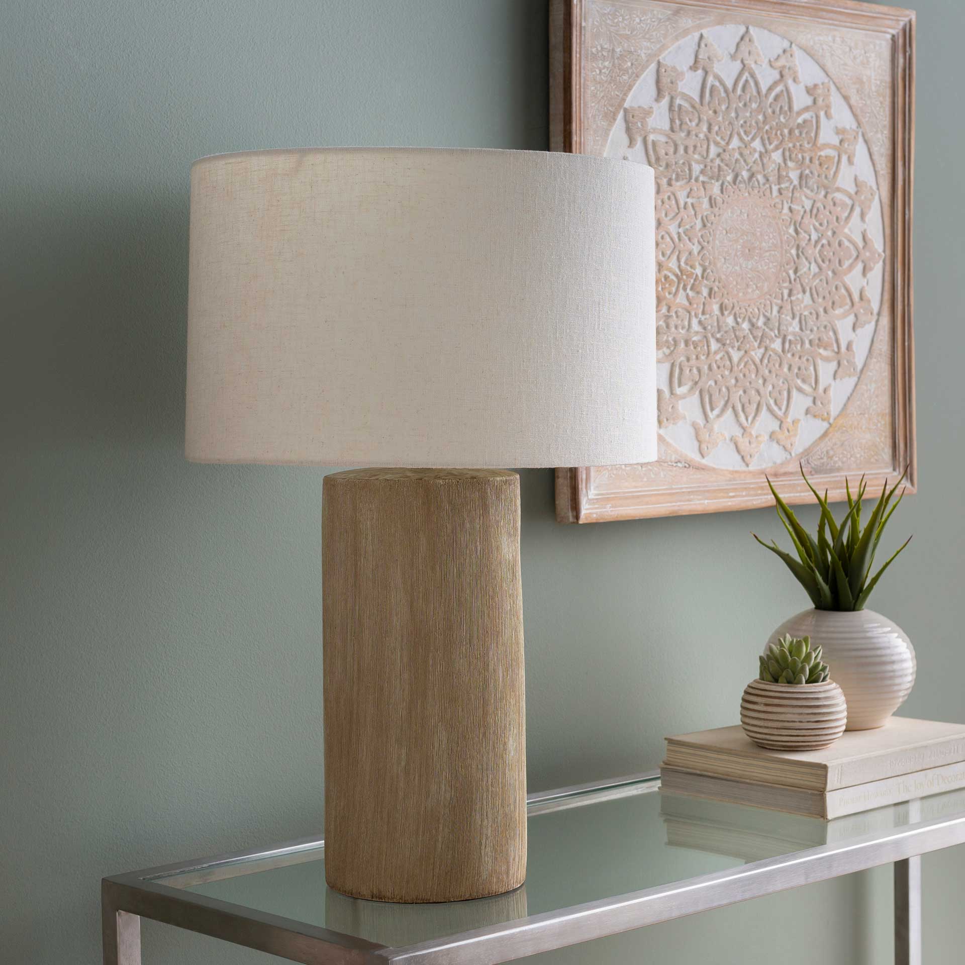 Noah Table Lamp Khaki/White/Natural - Image 6
