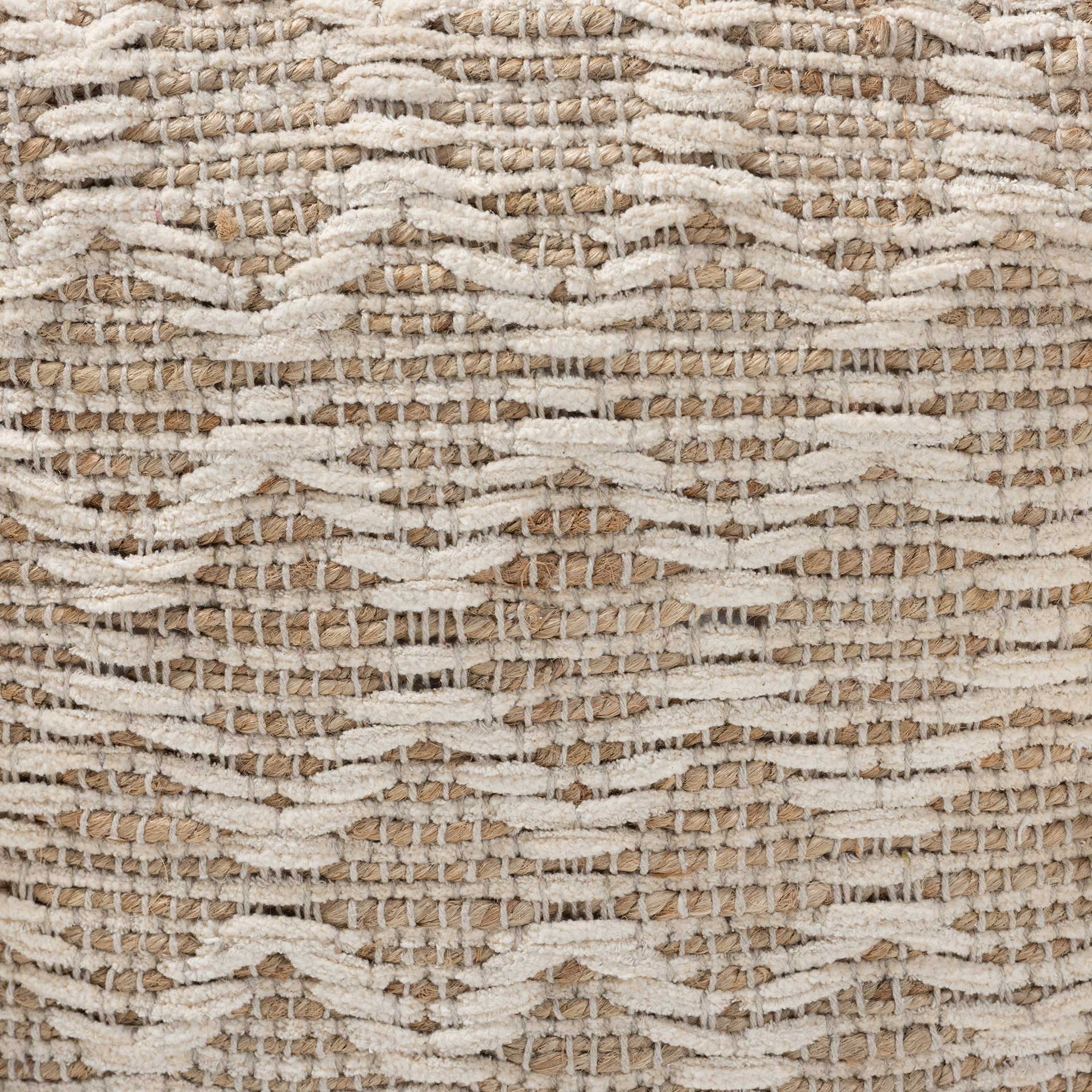 Noam Handwoven Cotton/Hemp Pouf Natural/Ivory - Image 3