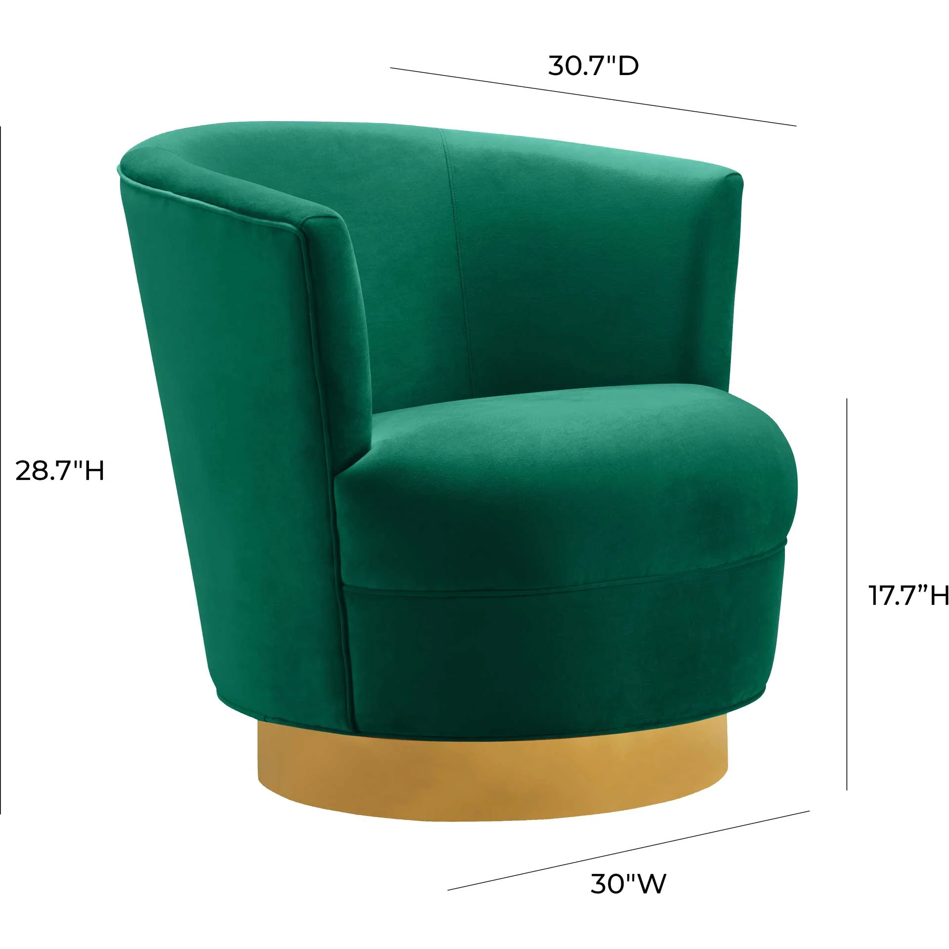 Noelle Swivel Chair Green - Image 7