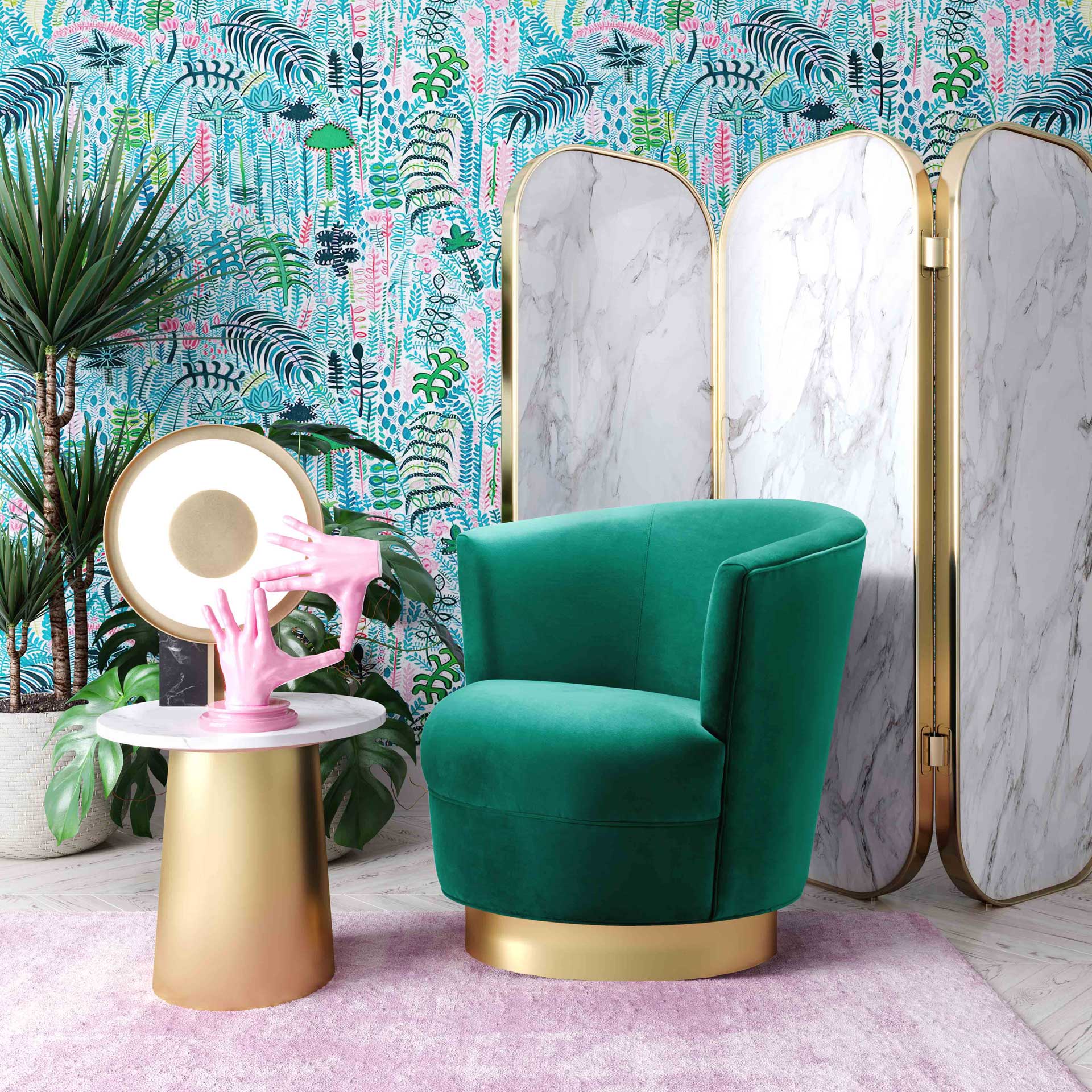 Noelle Swivel Chair Green - Image 8