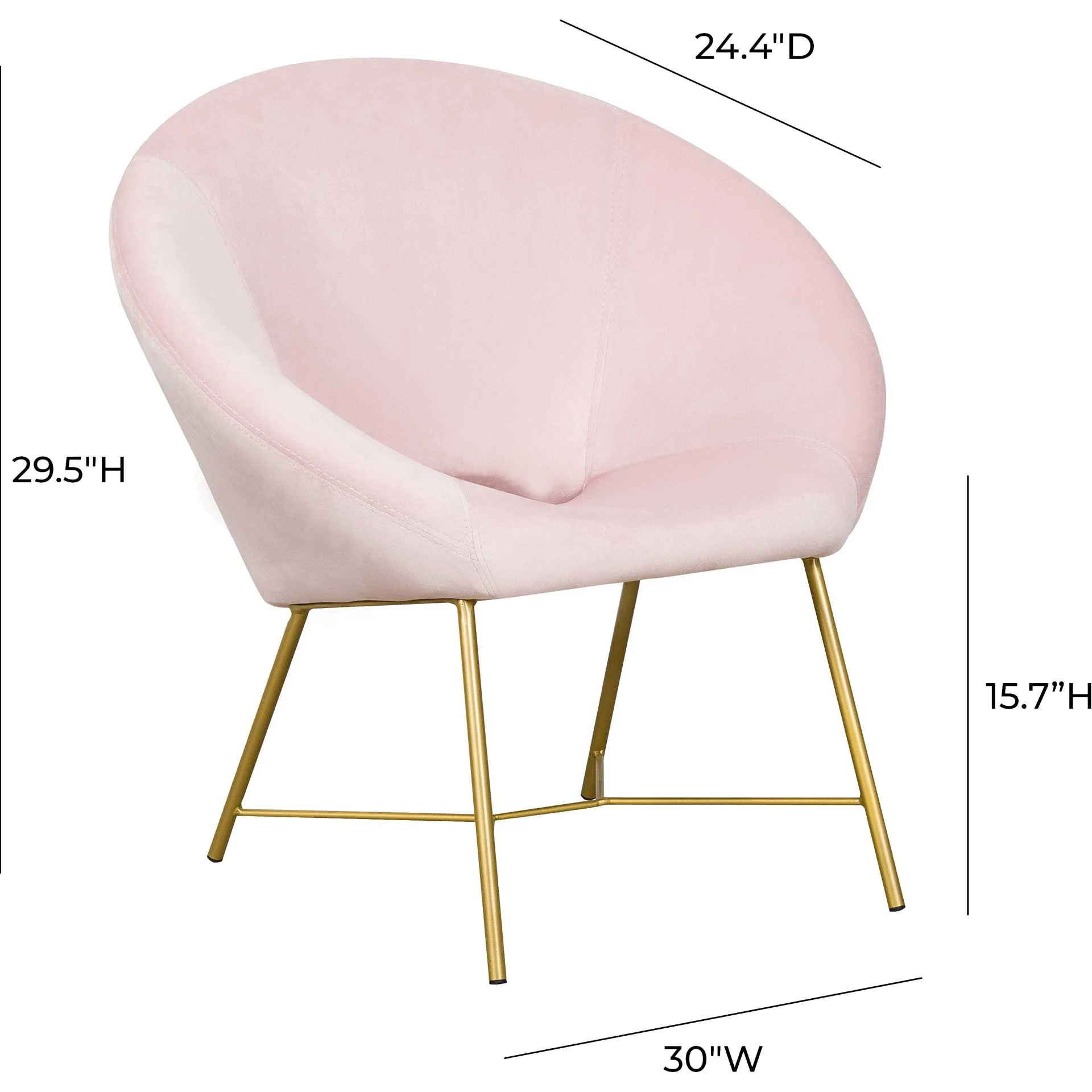 Noely Velvet Chair Blush - Image 5