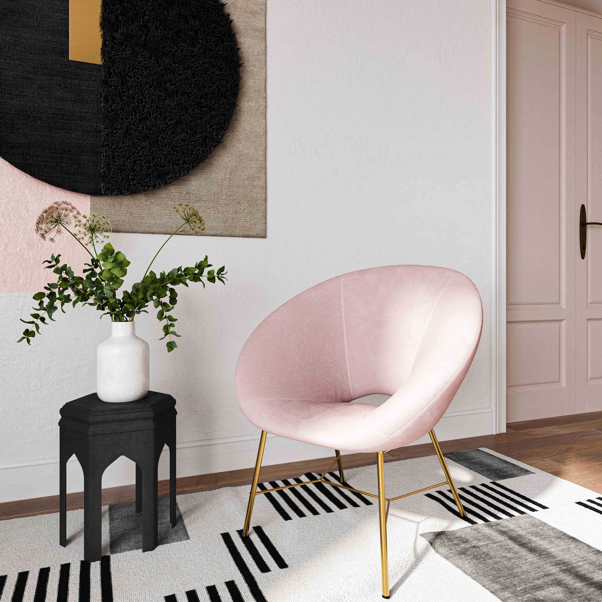 Noely Velvet Chair Blush - Image 6