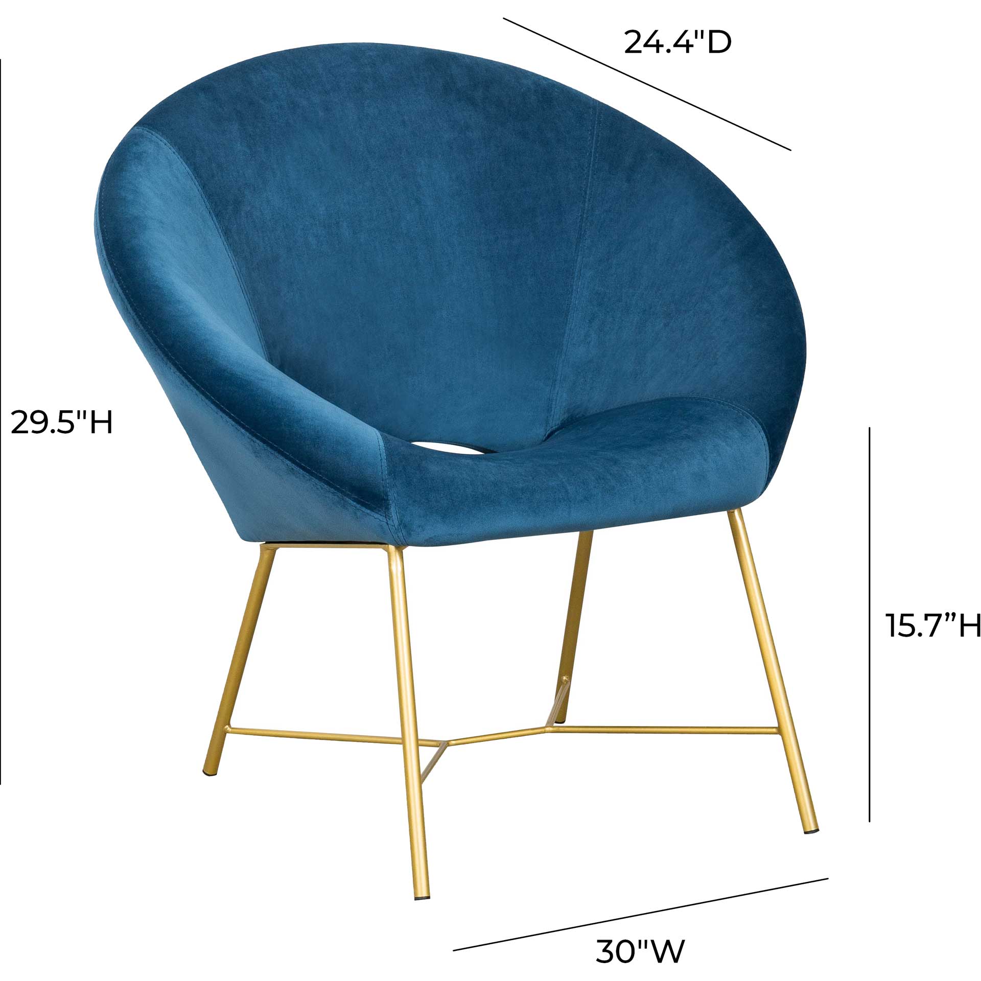 Noely Velvet Chair Navy - Image 5