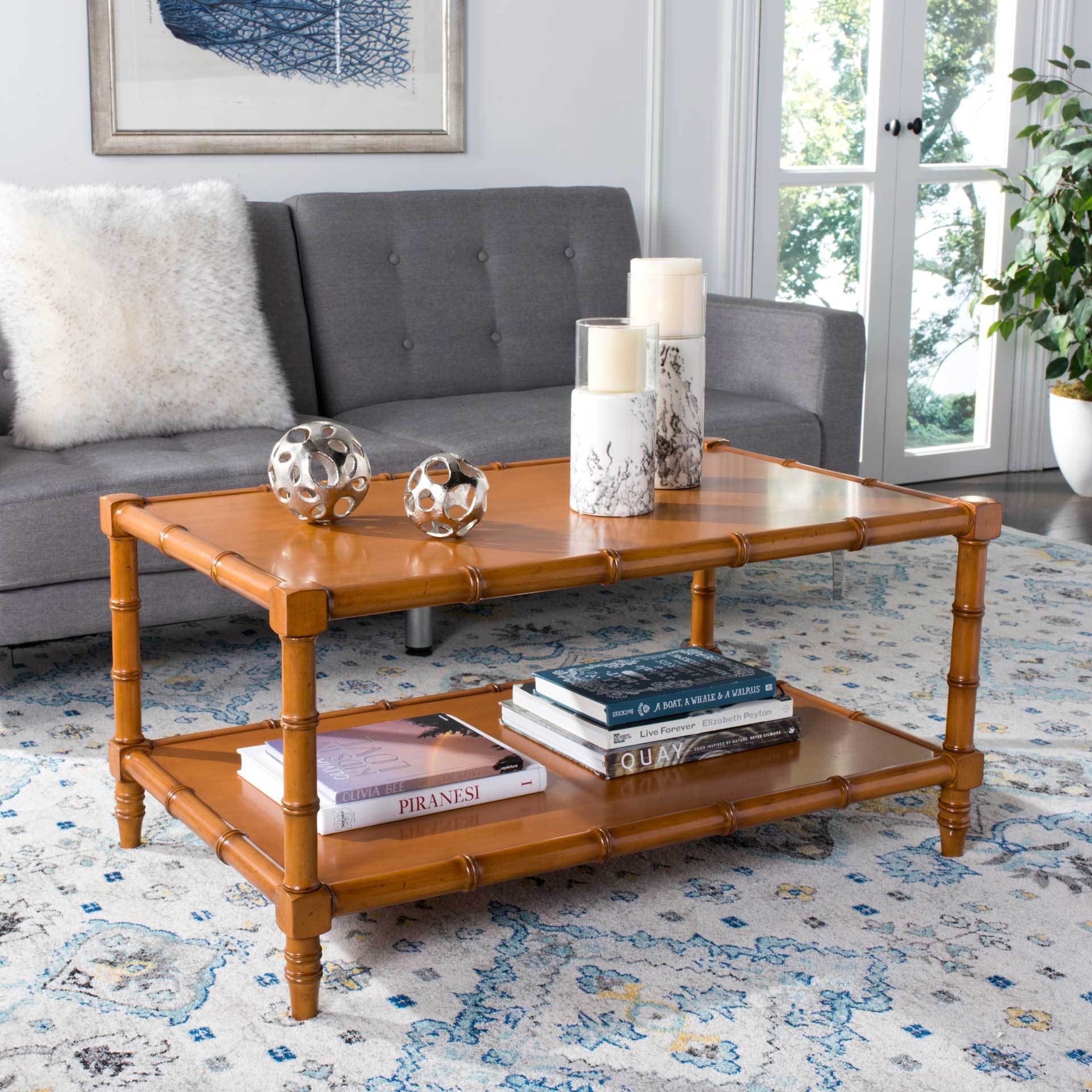 Nolan Coastal Bamboo Coffee Table Brown - Image 4