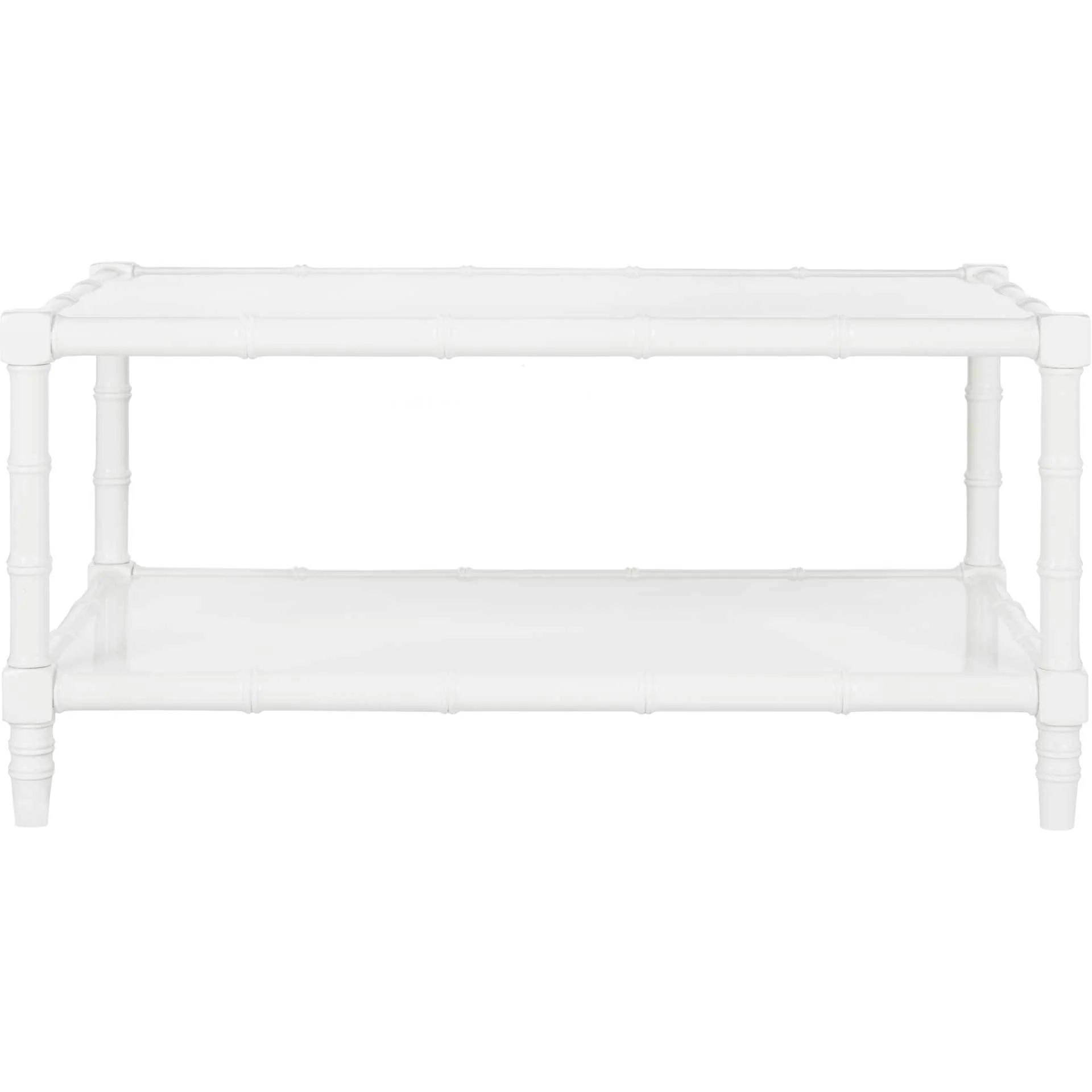 Nolan Coastal Bamboo Coffee Table White - Image 2