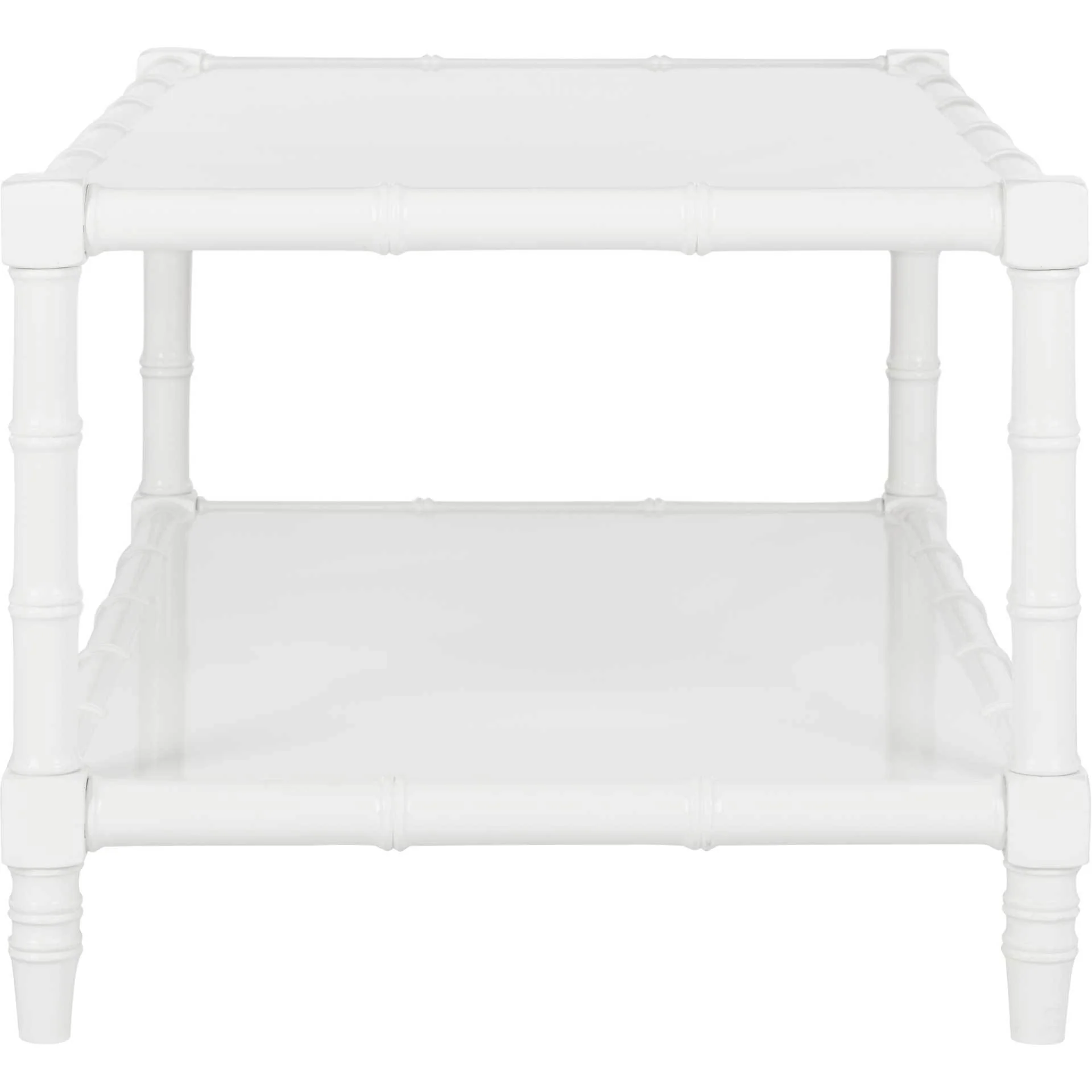 Nolan Coastal Bamboo Coffee Table White - Image 3