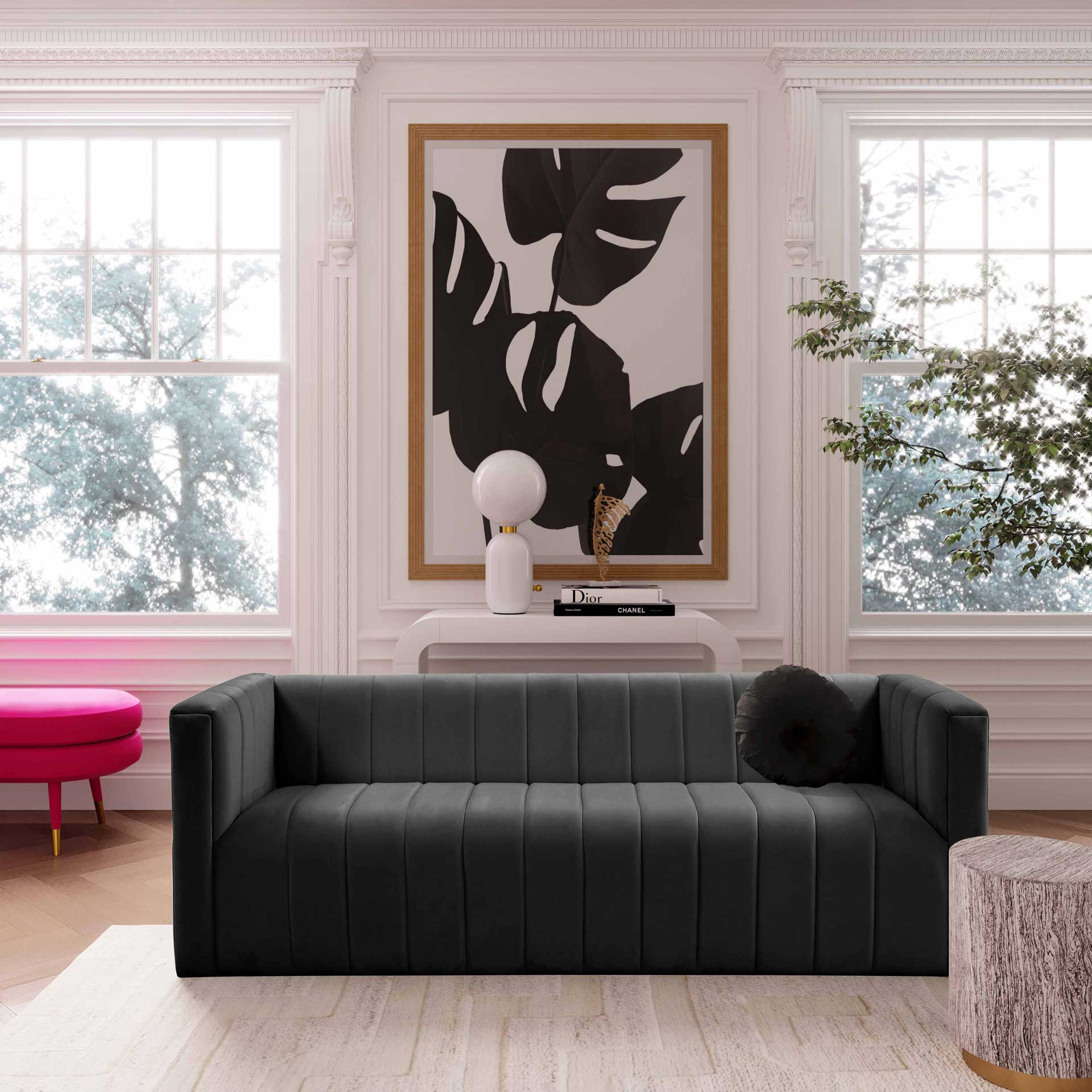 Nolita Velvet Sofa Black - Image 7