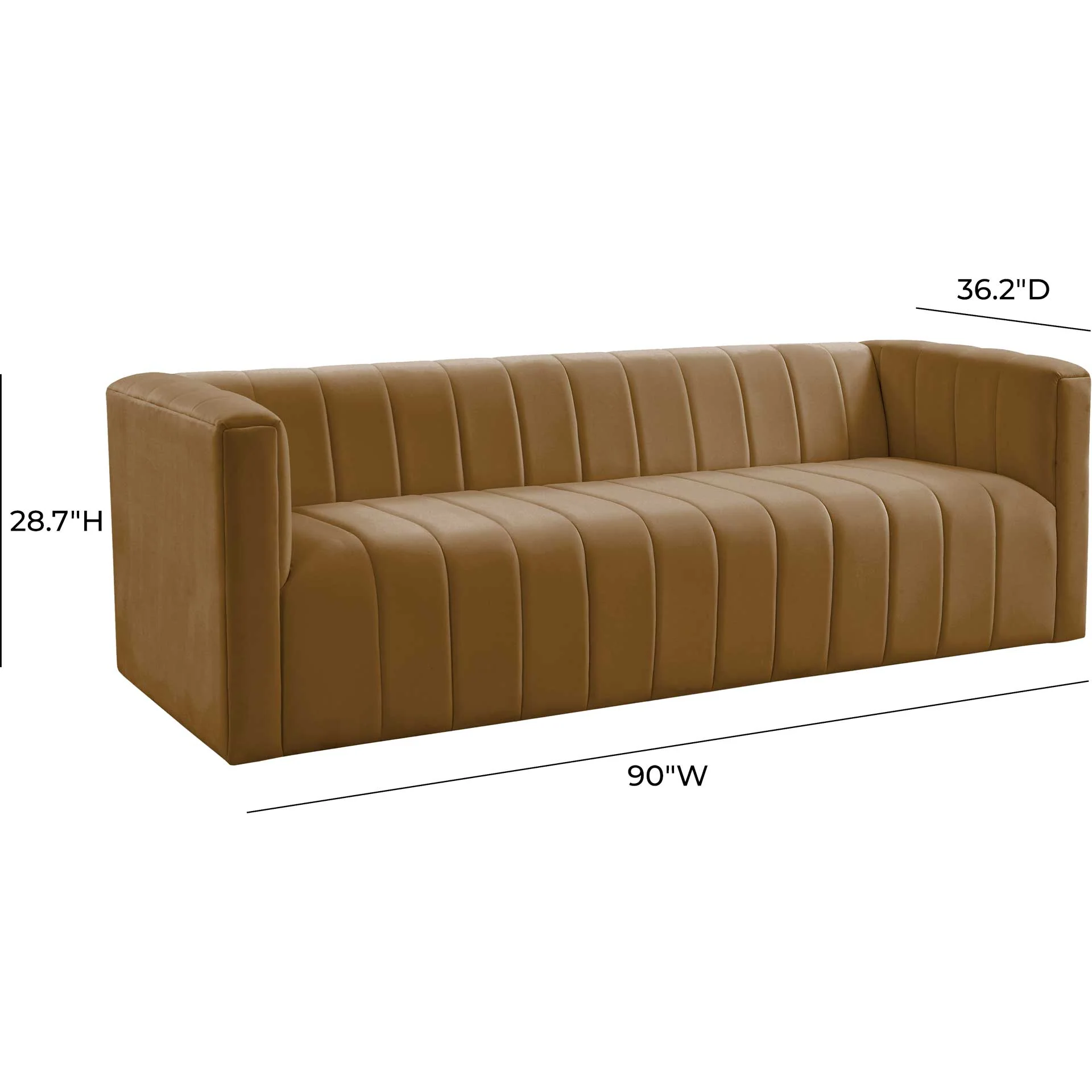 Nolita Velvet Sofa Cognac - Image 6