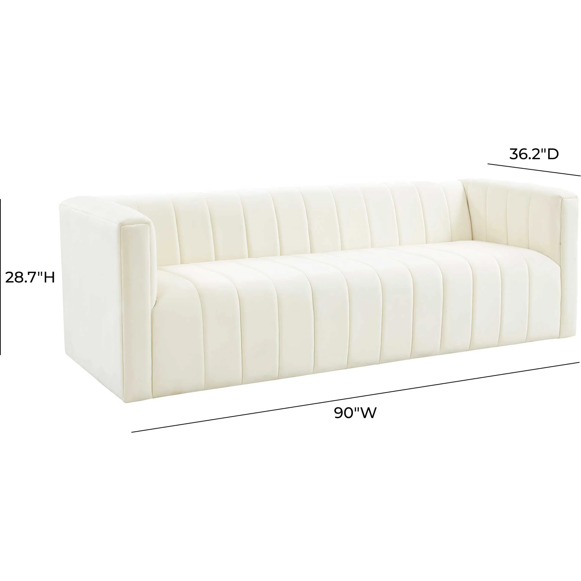 Nolita Velvet Sofa Cream - Image 6