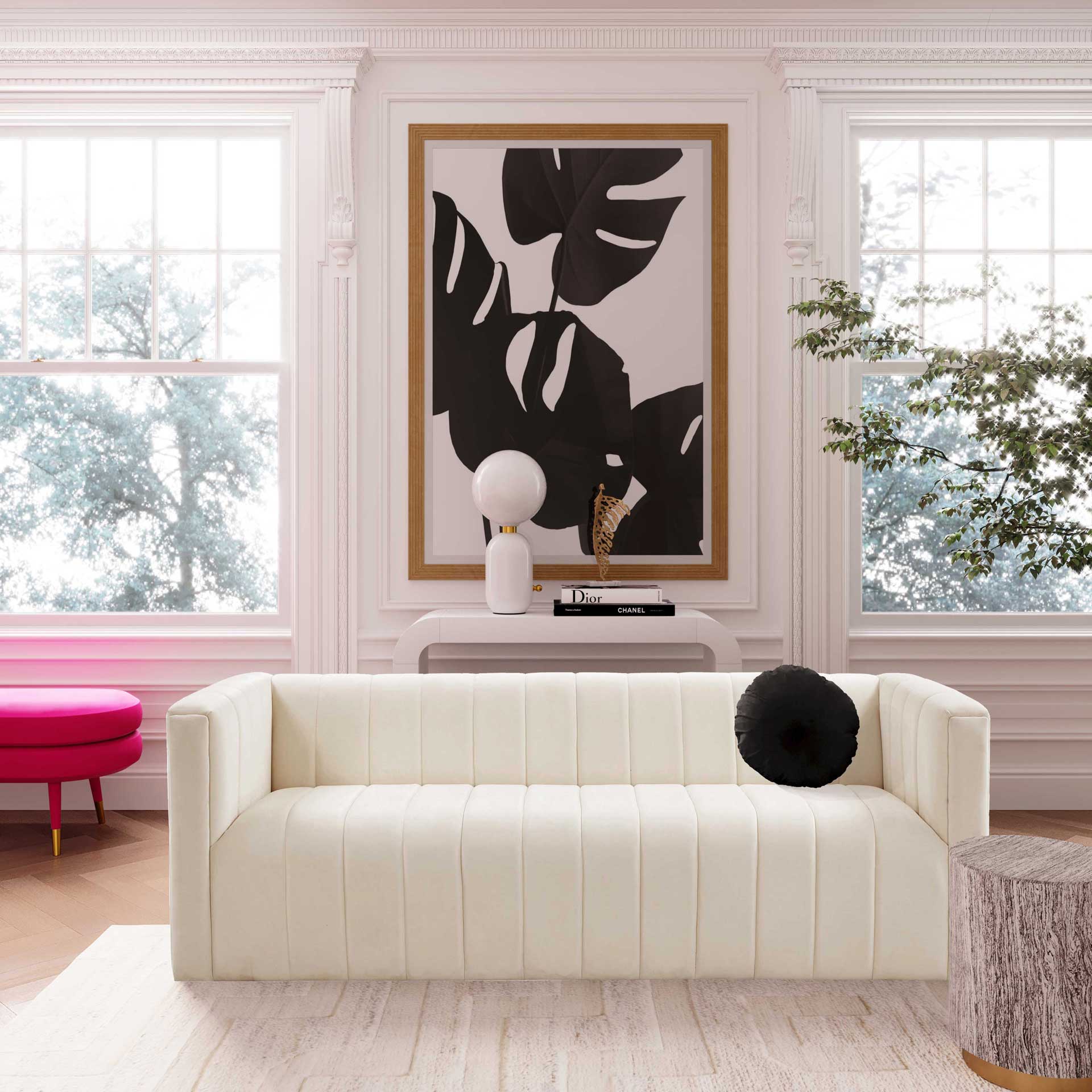 Nolita Velvet Sofa Cream - Image 7