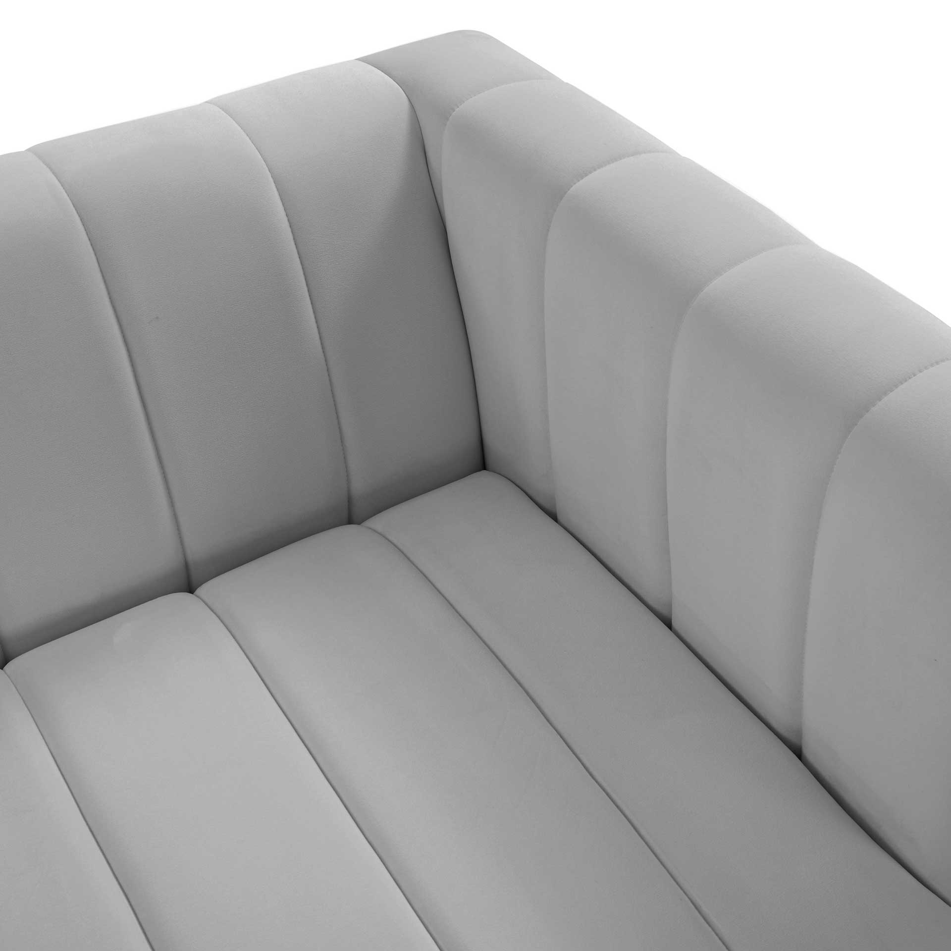 Nolita Velvet Sofa Gray - Image 5