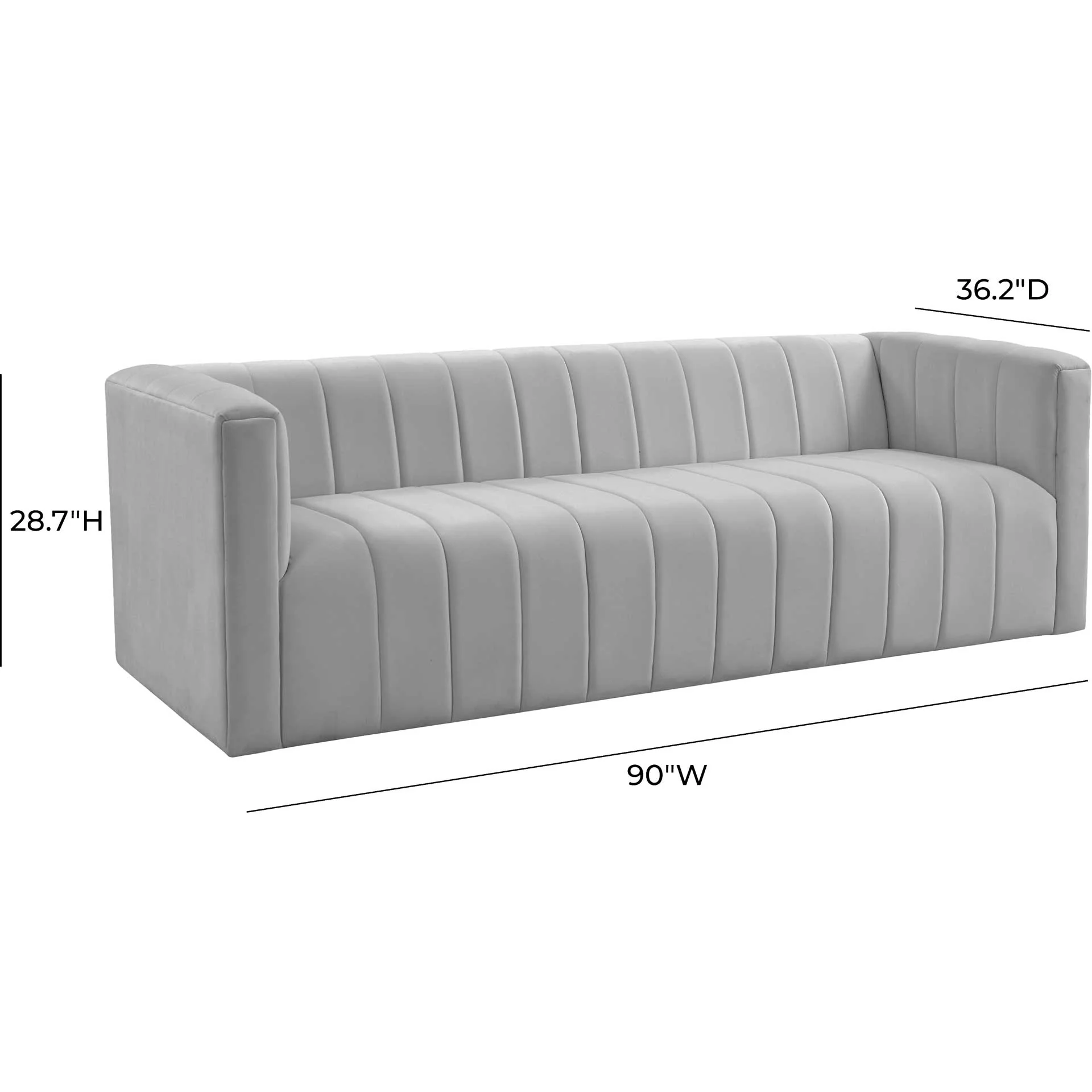 Nolita Velvet Sofa Gray - Image 6