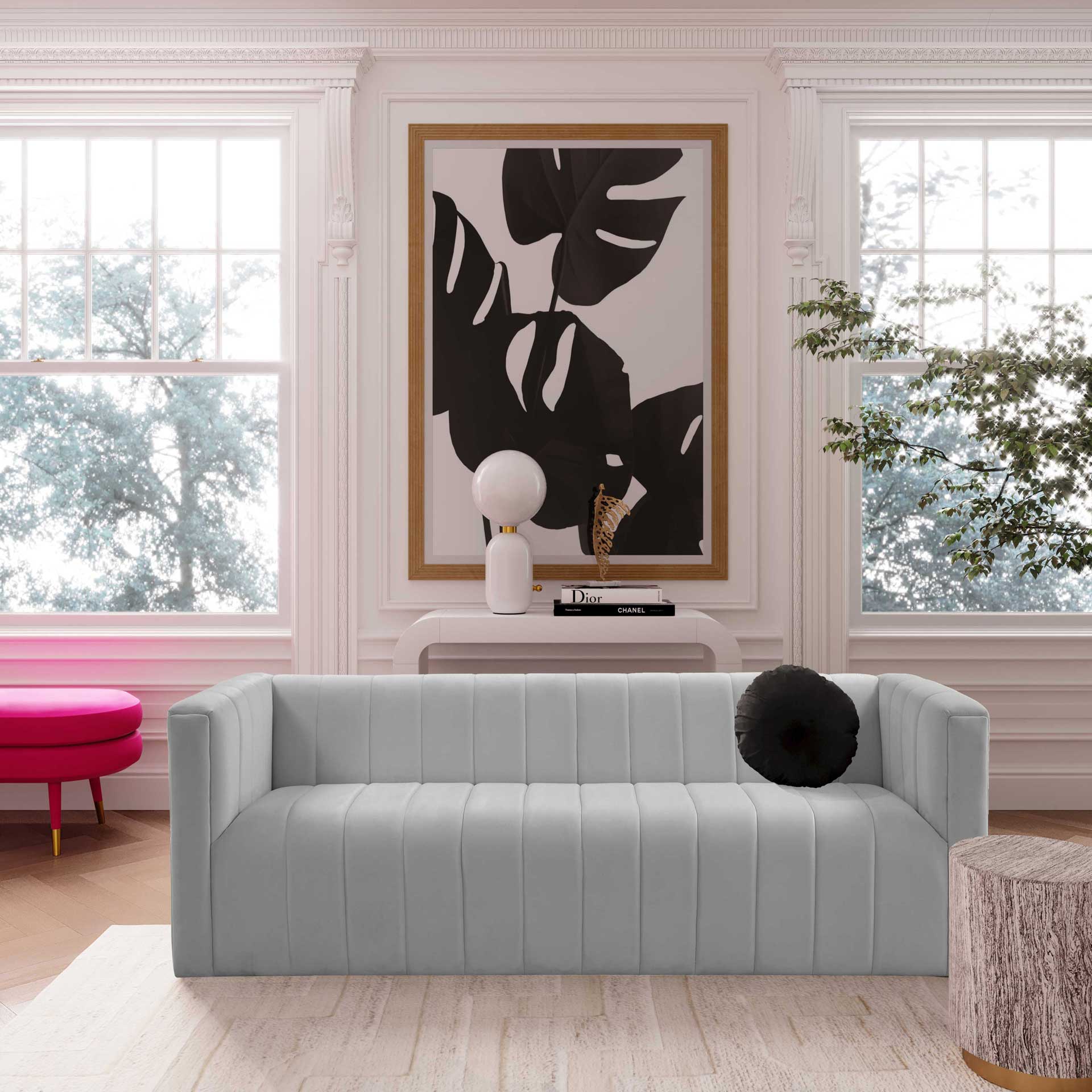 Nolita Velvet Sofa Gray - Image 7