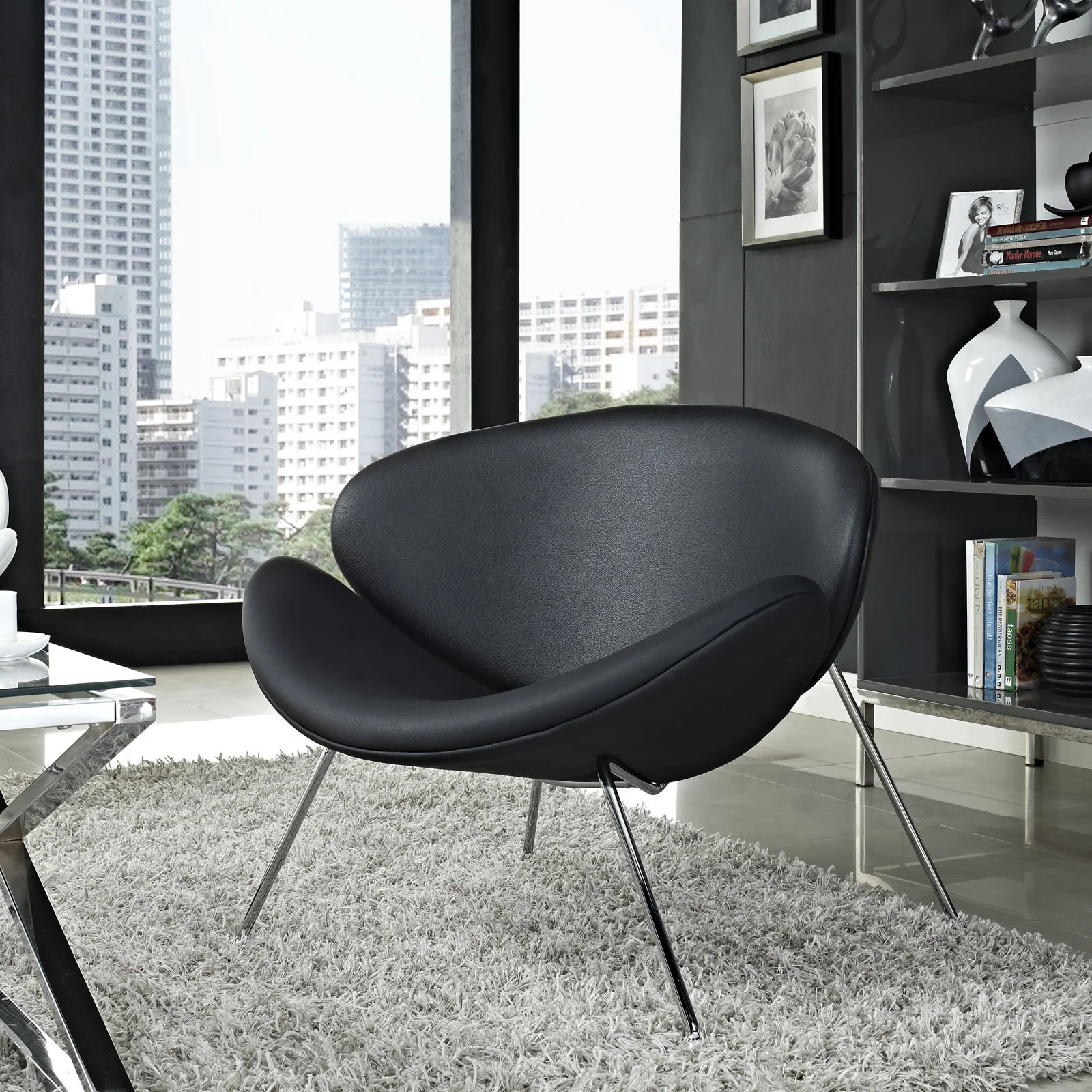 Nora Lounge Chair Black - Image 4