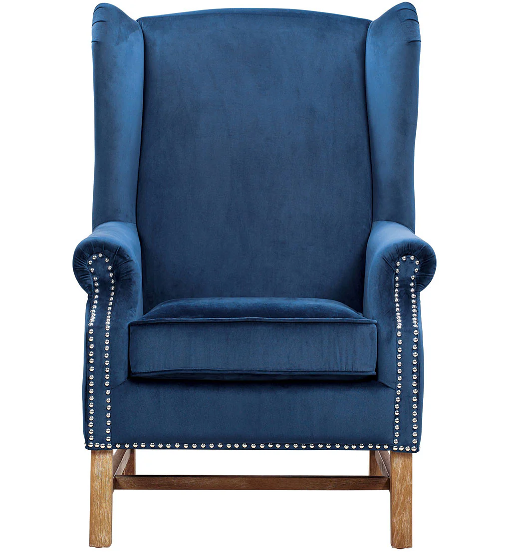 Norcross Navy Velvet Chair - Image 2
