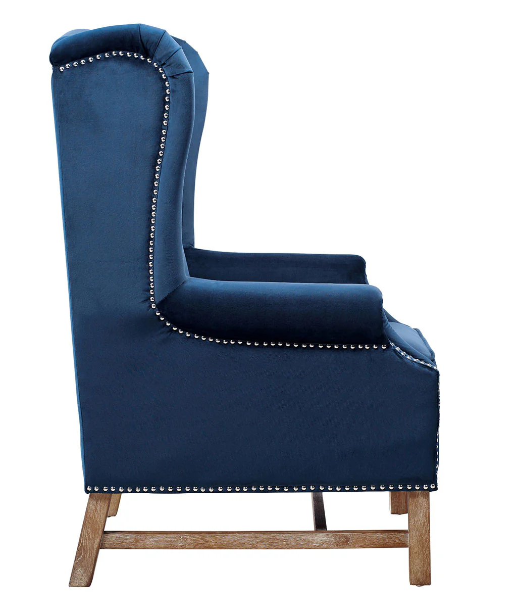 Norcross Navy Velvet Chair - Image 3