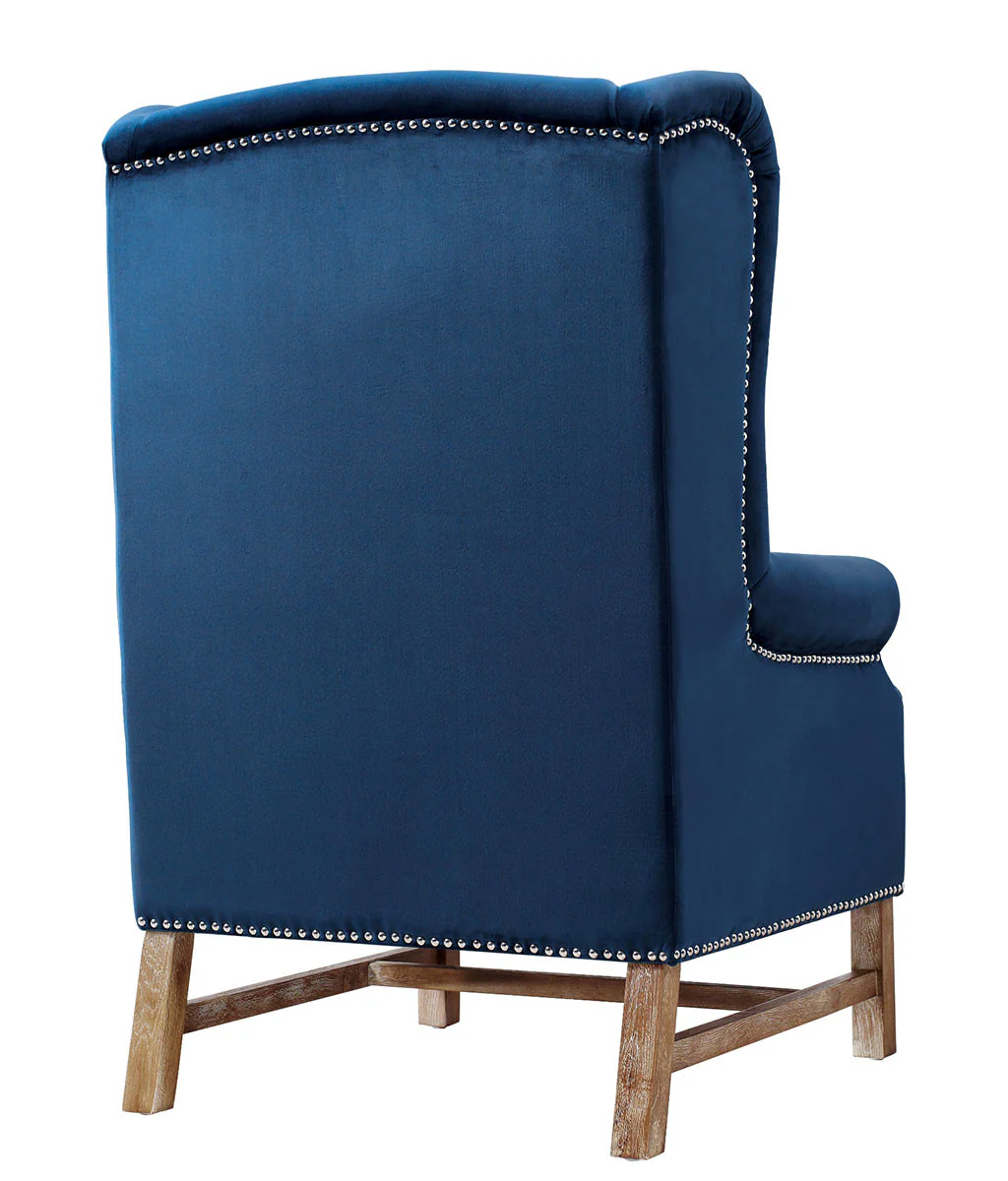 Norcross Navy Velvet Chair - Image 4