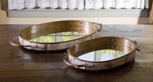 Norton Oval Tray With Mirror (Set of 2) - Image 2