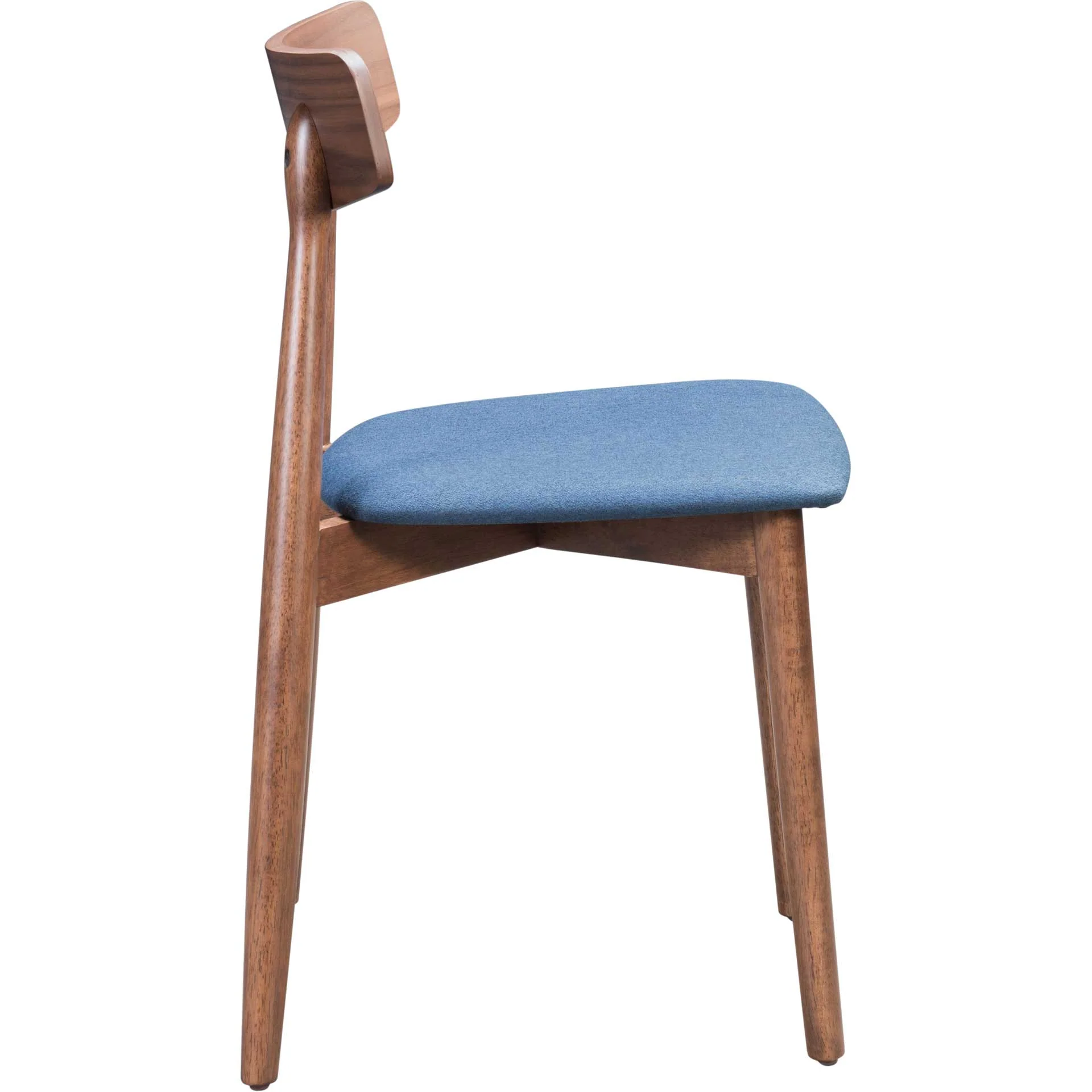 Norwich Dining Chair Walnut/Ink Blue - Image 2