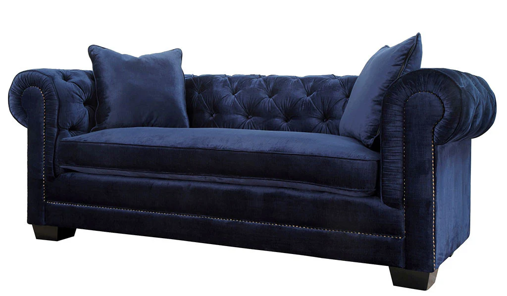 Norwood Navy Velvet Sofa - Image 2
