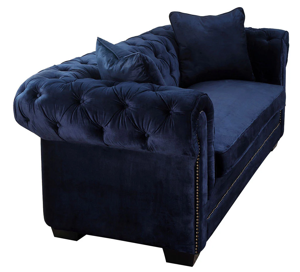 Norwood Navy Velvet Sofa - Image 3