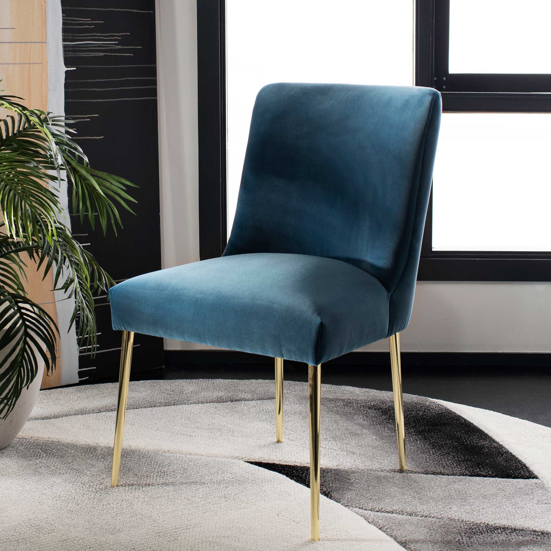 Nova Velvet Dining Chair Aegean Blue - Image 8
