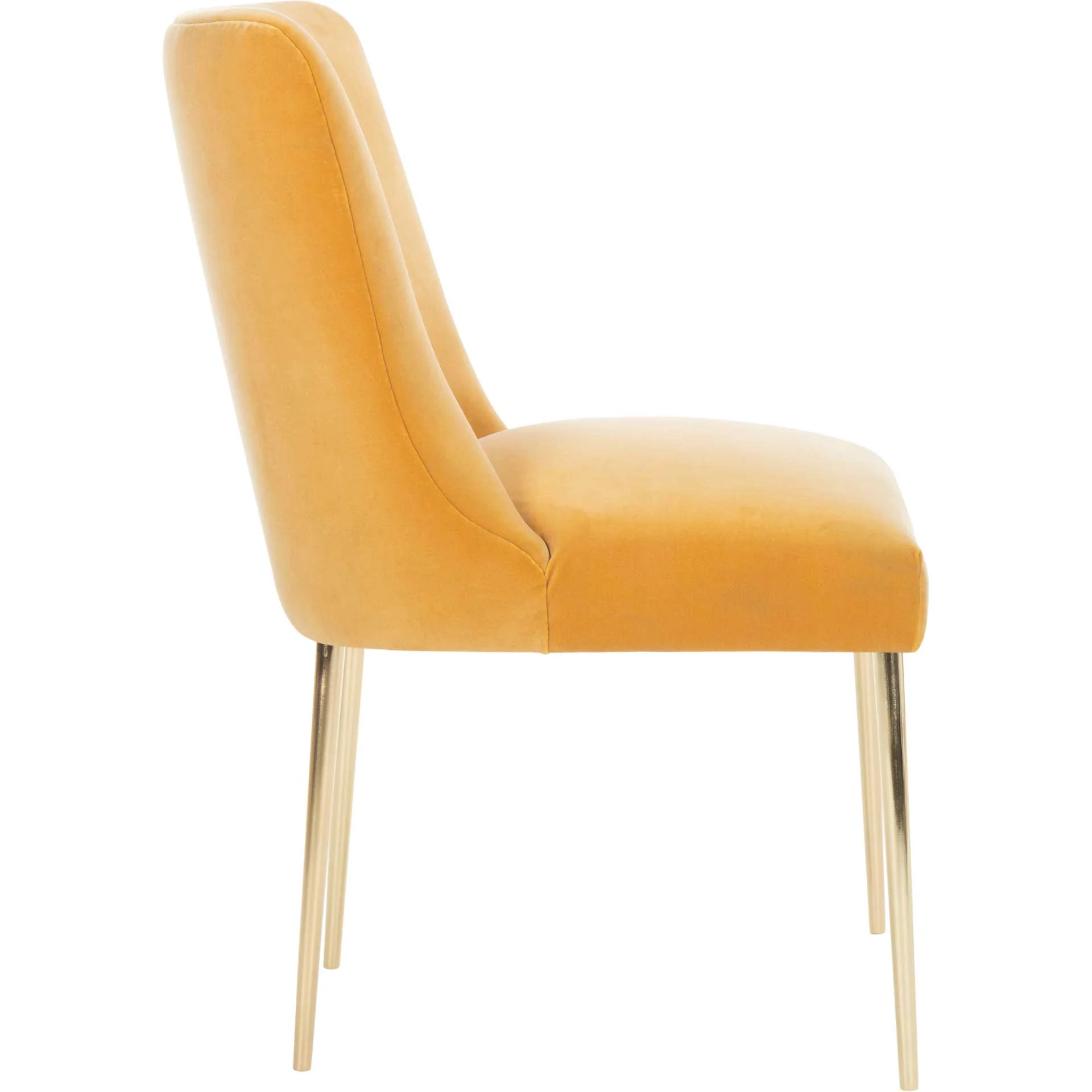 Nova Velvet Dining Chair Mustard - Image 3