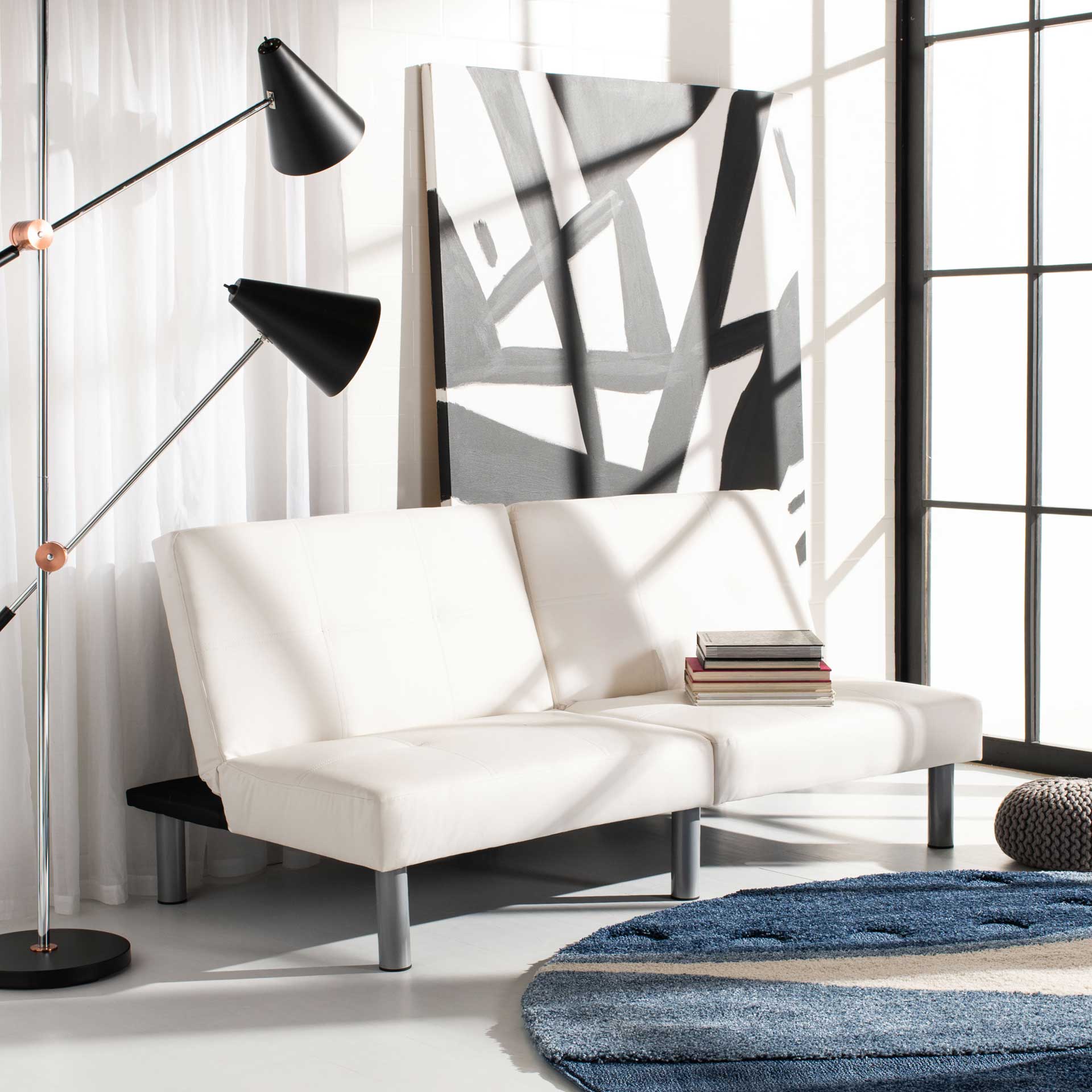 Novile Foldable Futon Bed White - Image 8