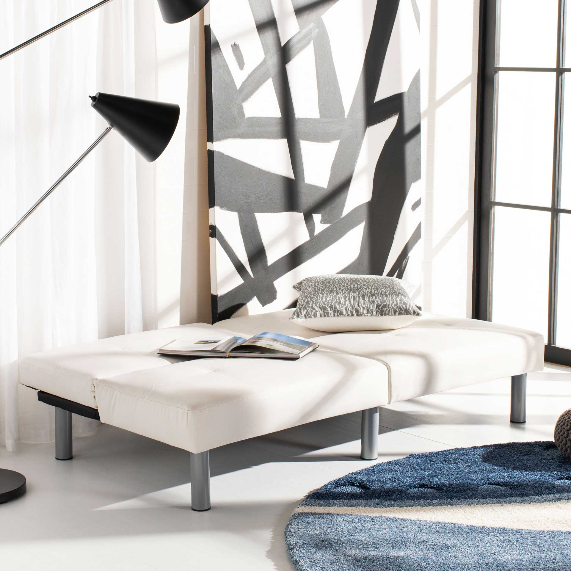Novile Foldable Futon Bed White - Image 9