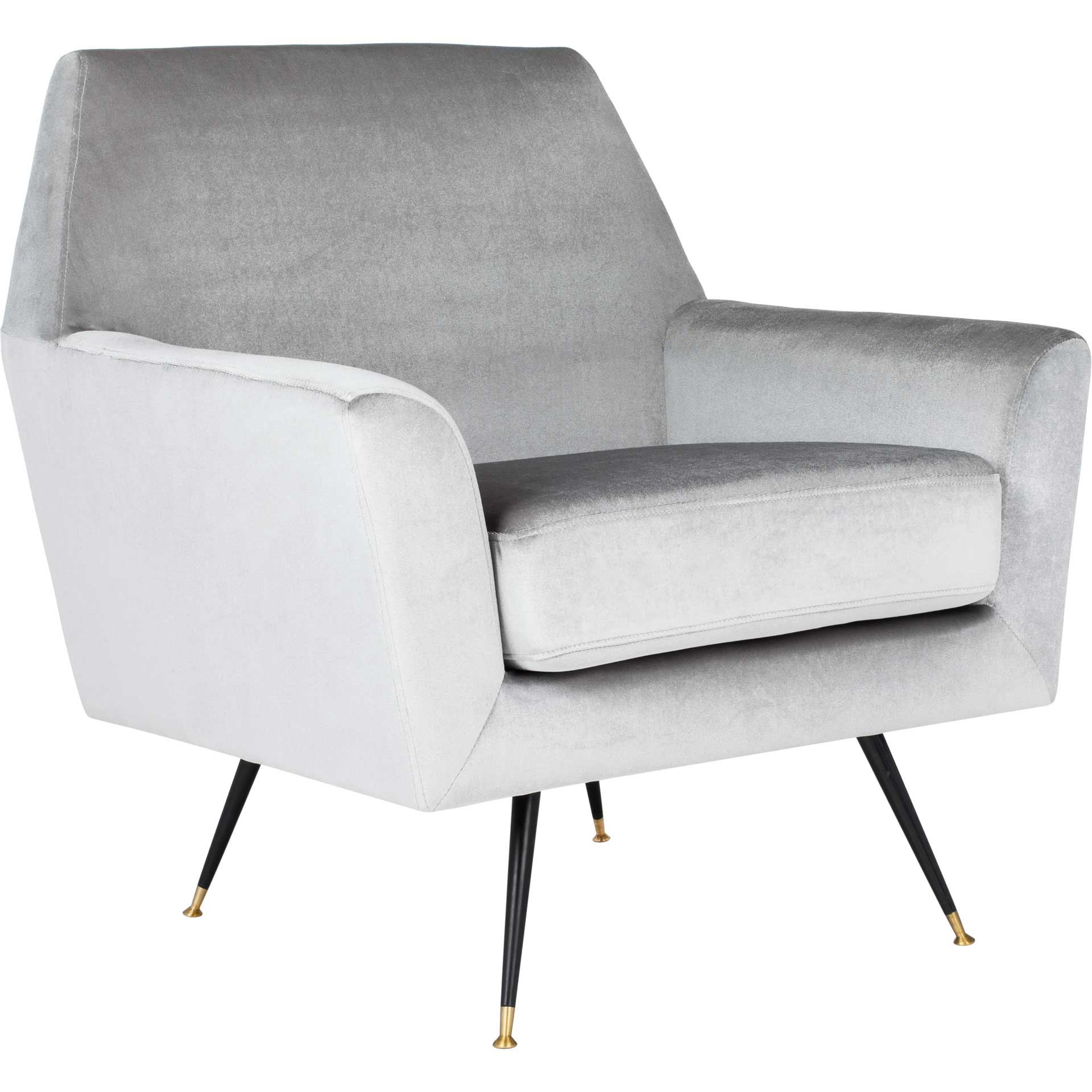Nyla Velvet Accent Chair Light Gray - Image 2