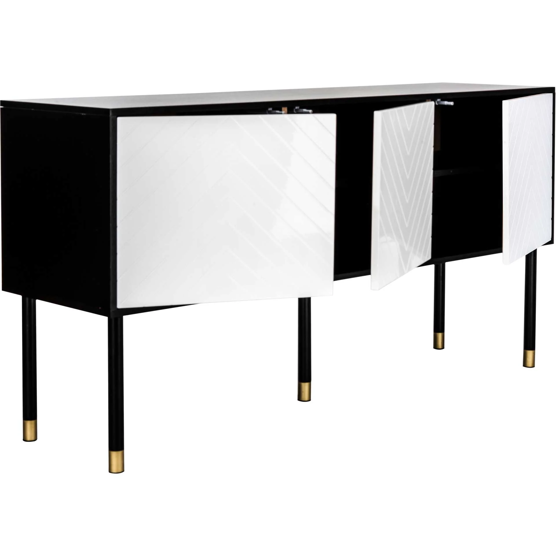 Oaklee TV Stand Black/White/Gold - Image 6