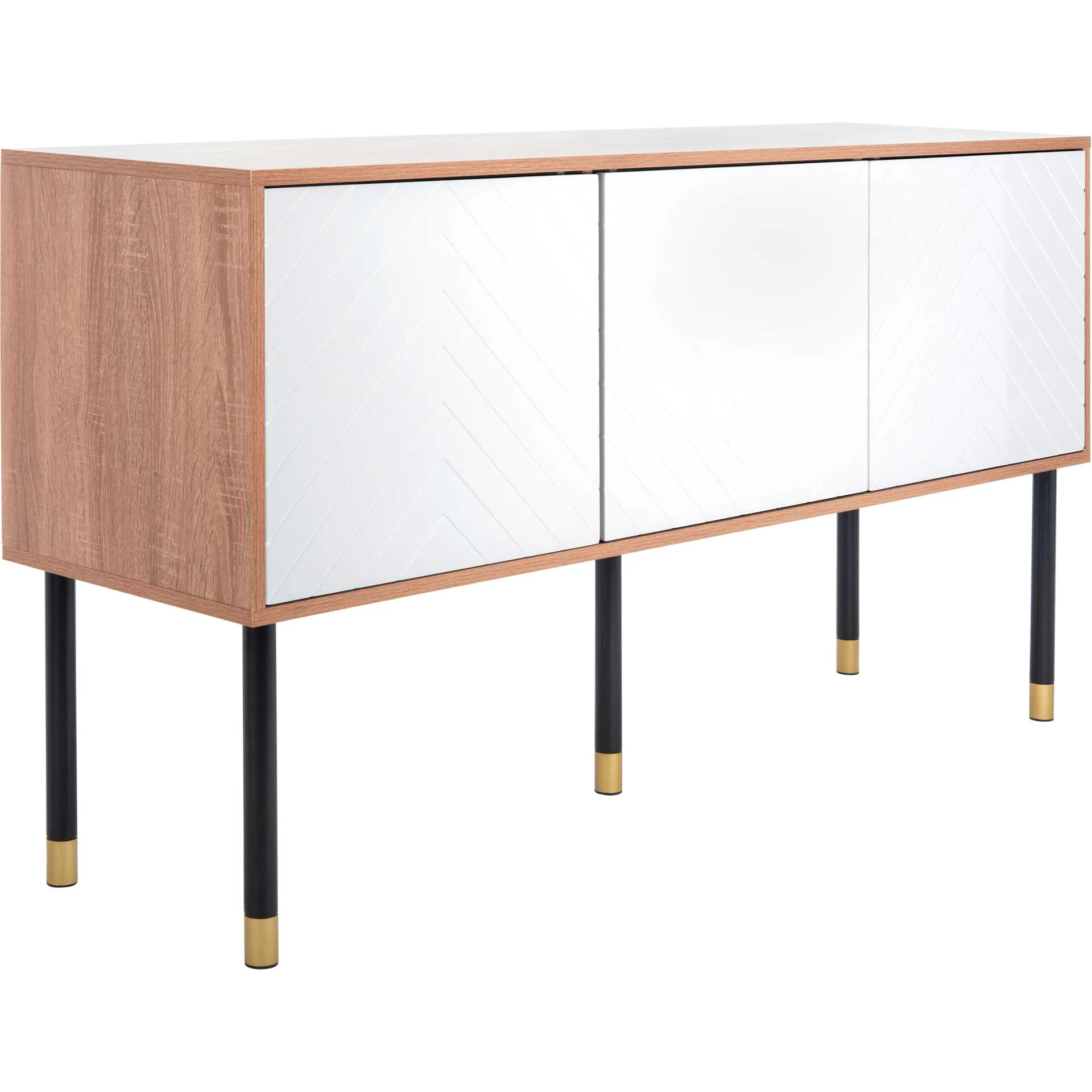 Oaklee TV Stand Natural/White/Black/Gold - Image 2