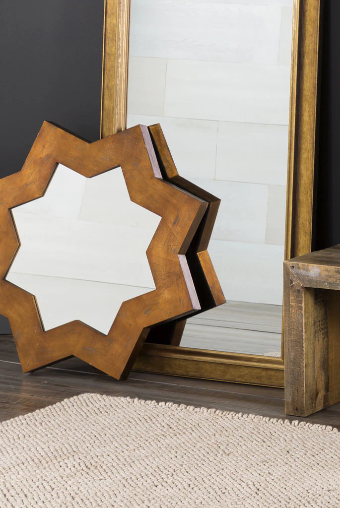 Octagram Aged Gold Wall Mirror - Image 2