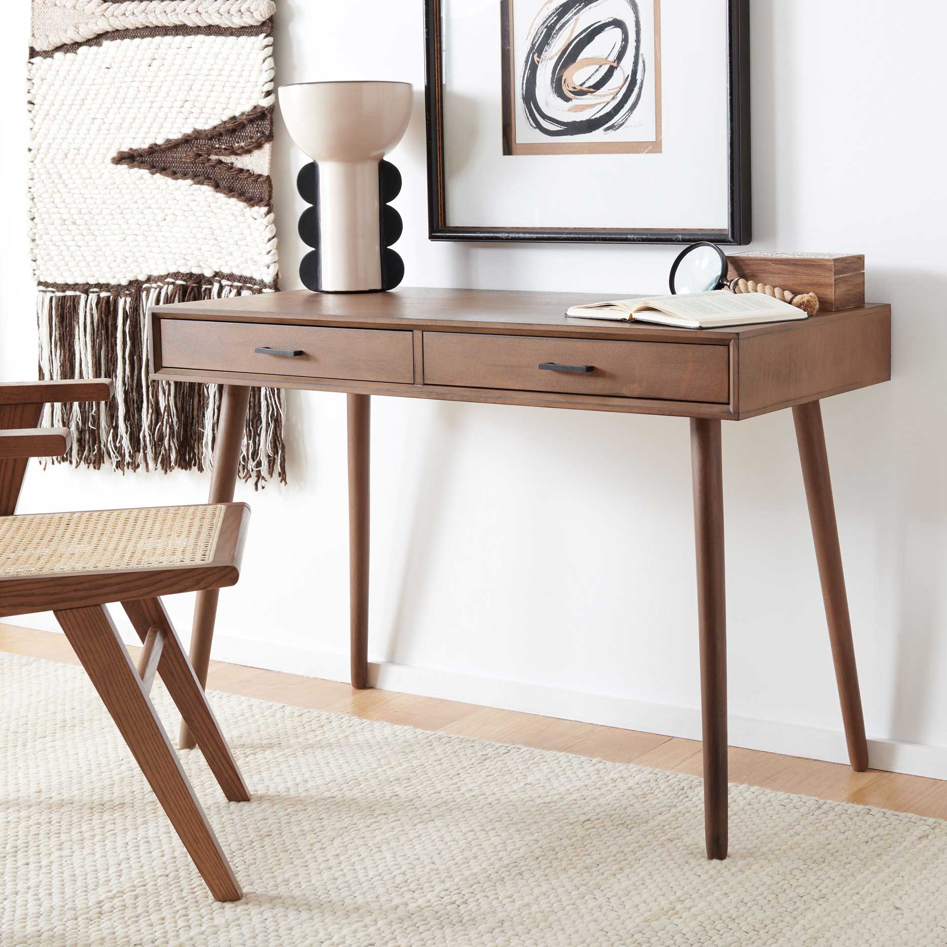 Odael 2 Drawer Desk Brown - Image 4