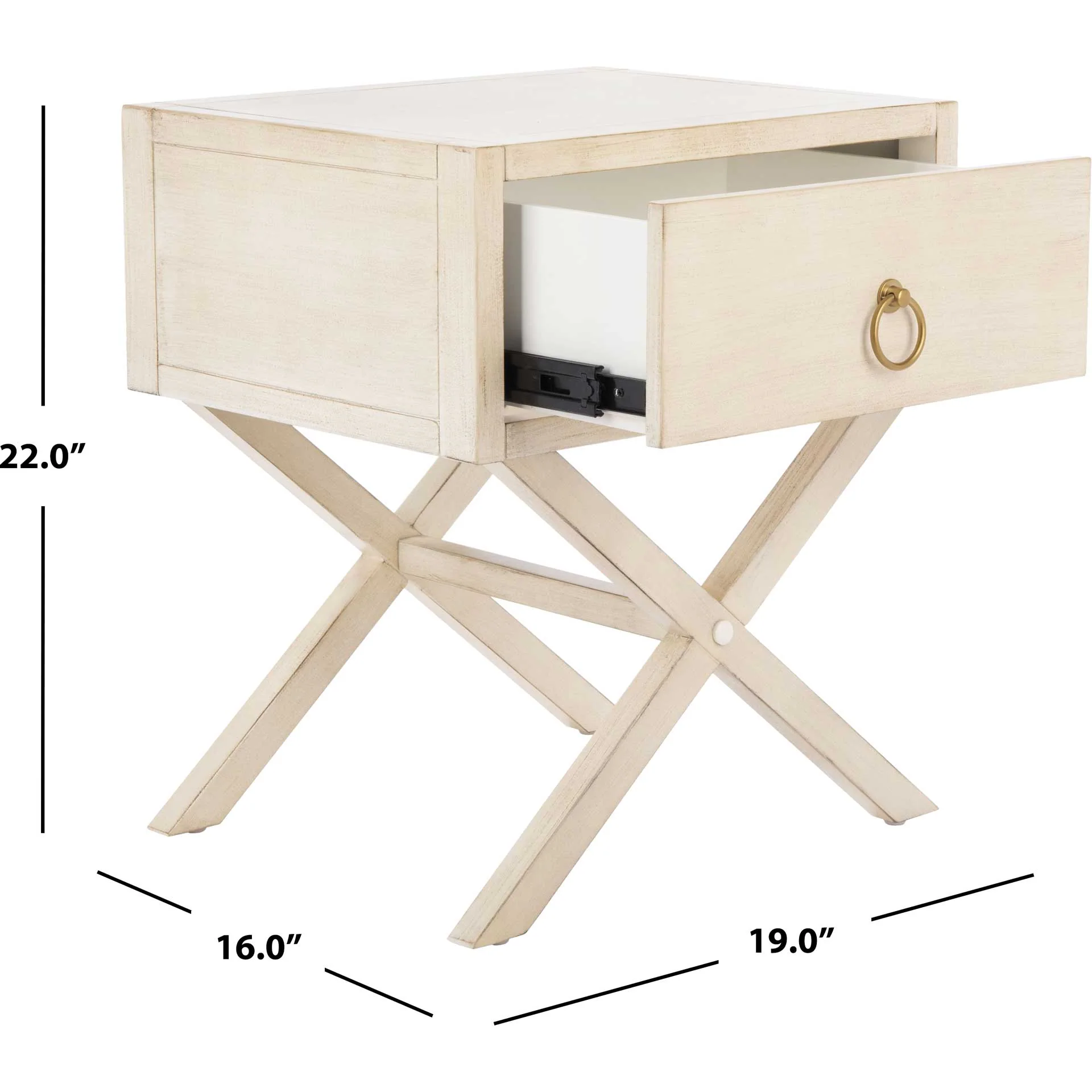 Odessa 1 Drawer Nightstand Antique White - Image 9