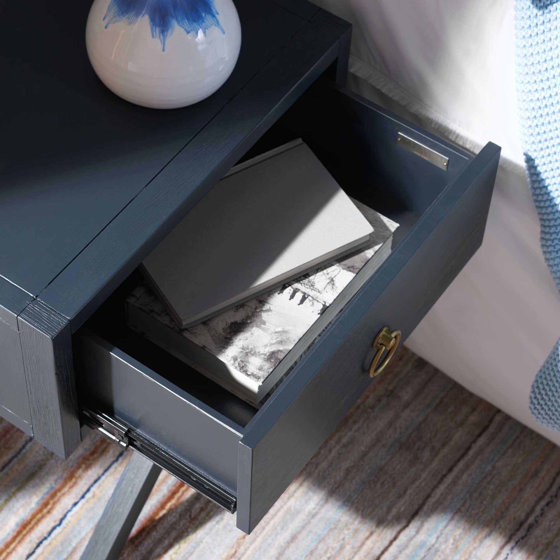 Odessa 1 Drawer Nightstand Navy - Image 7