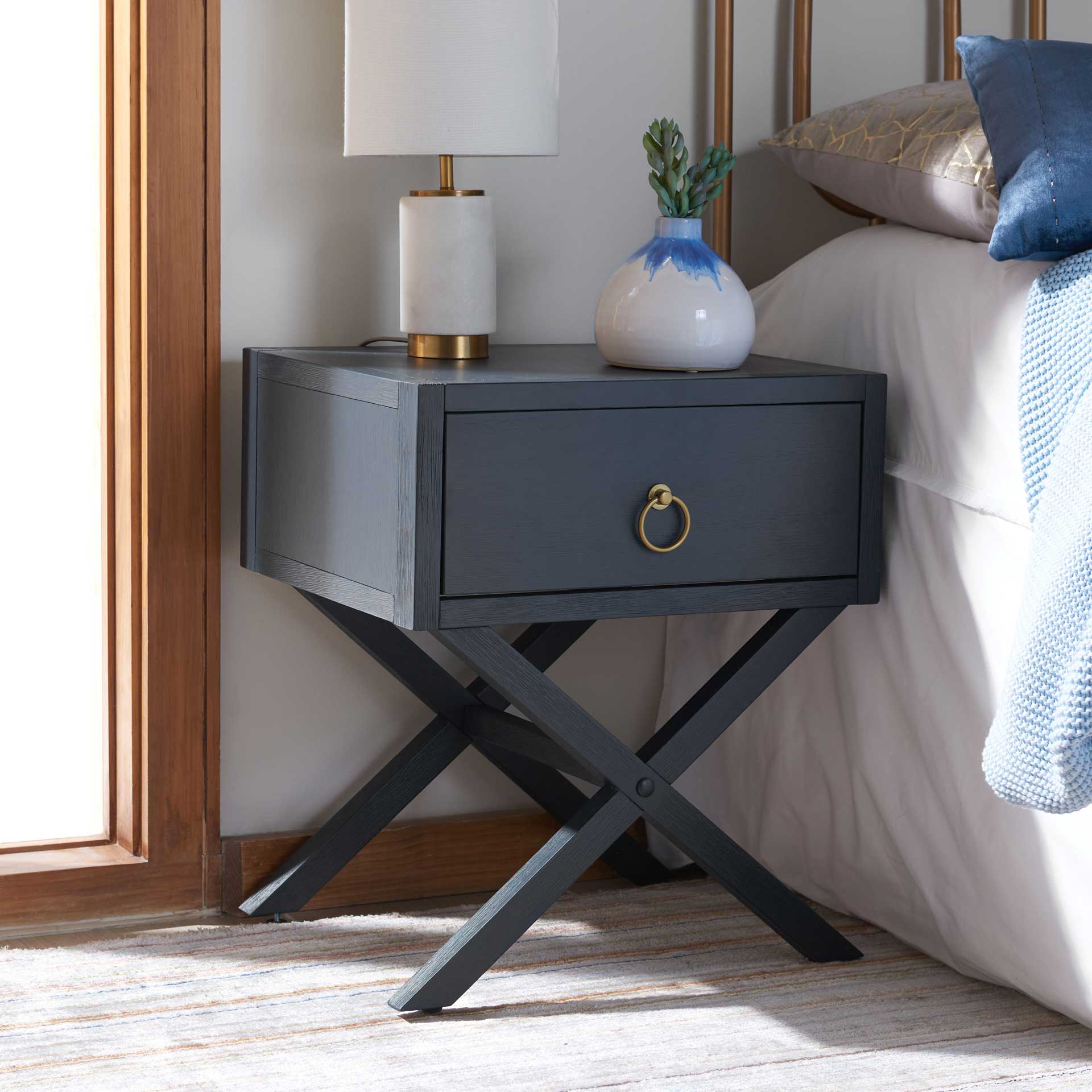 Odessa 1 Drawer Nightstand Navy - Image 8