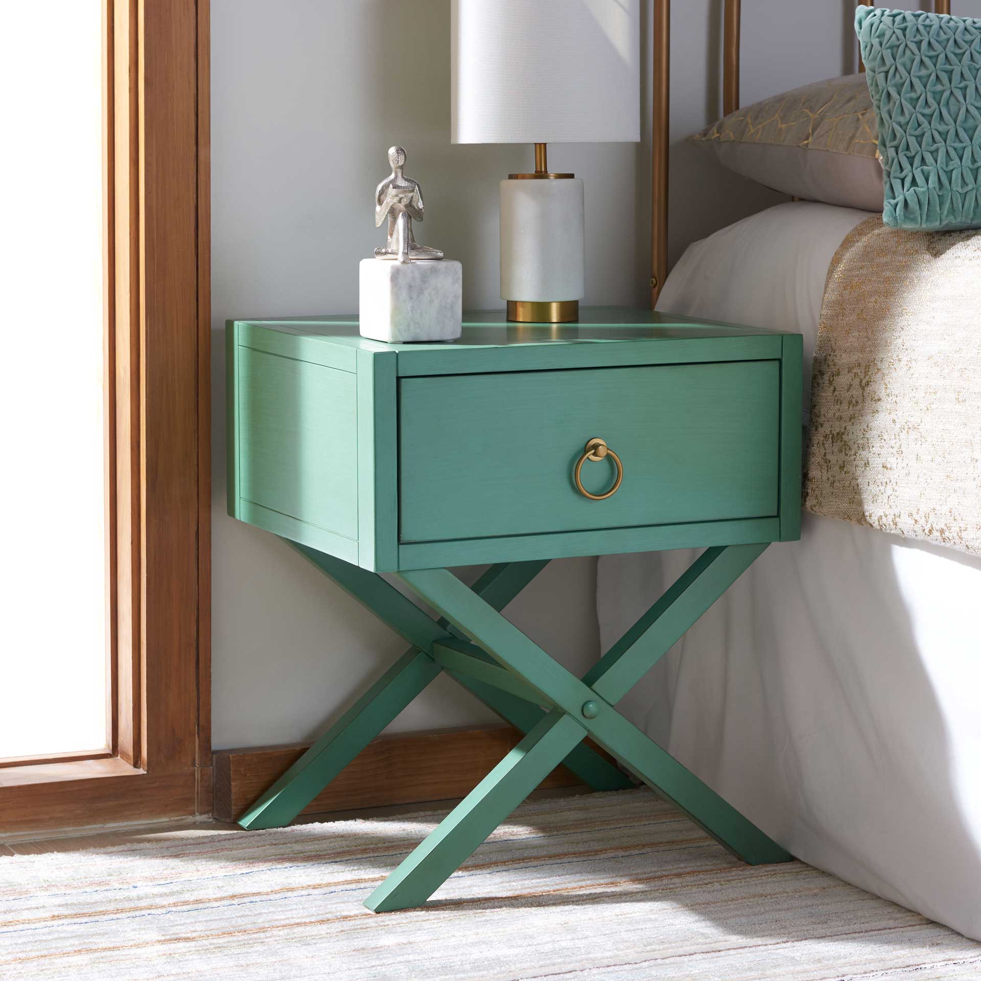 Odessa 1 Drawer Nightstand Turquoise - Image 8