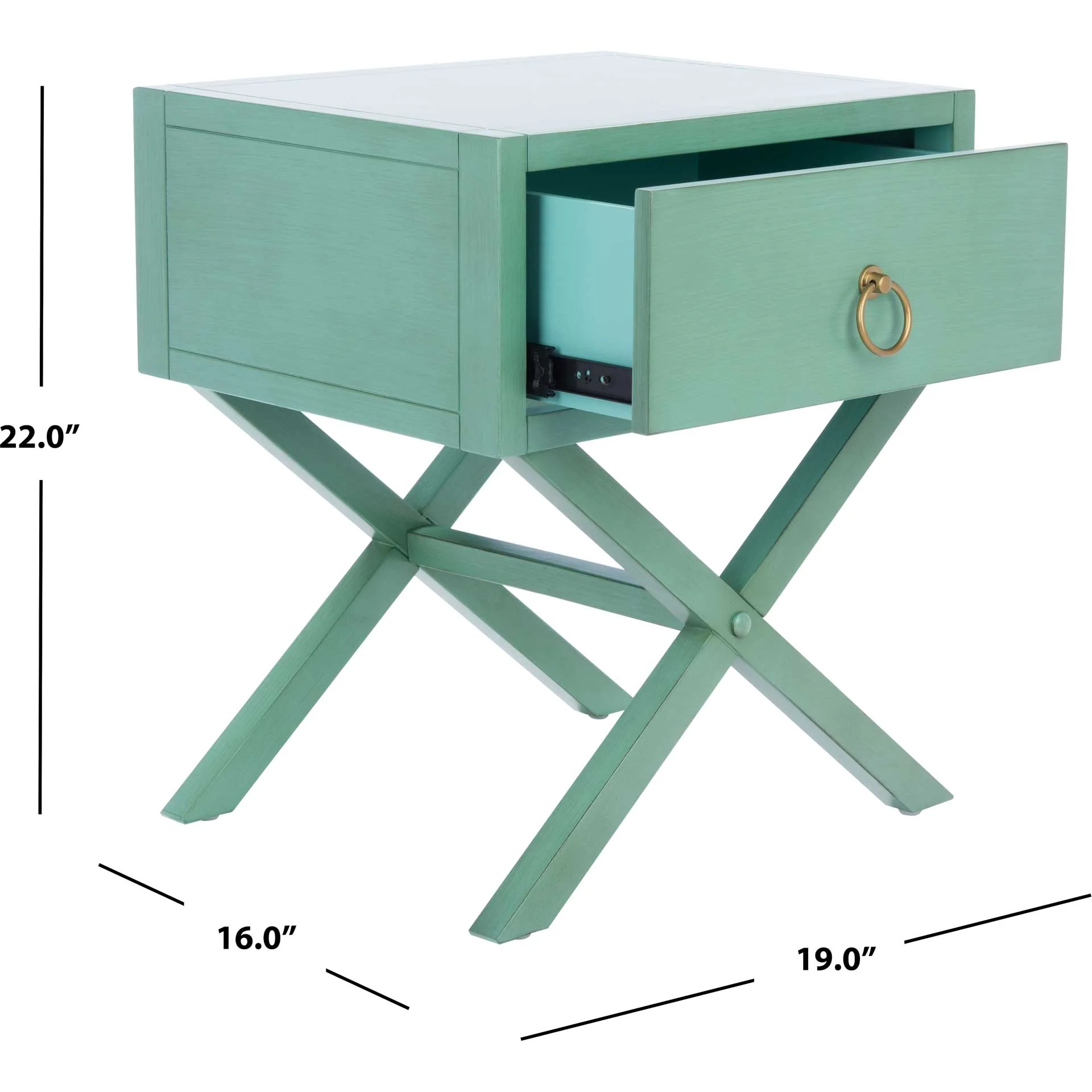Odessa 1 Drawer Nightstand Turquoise - Image 9