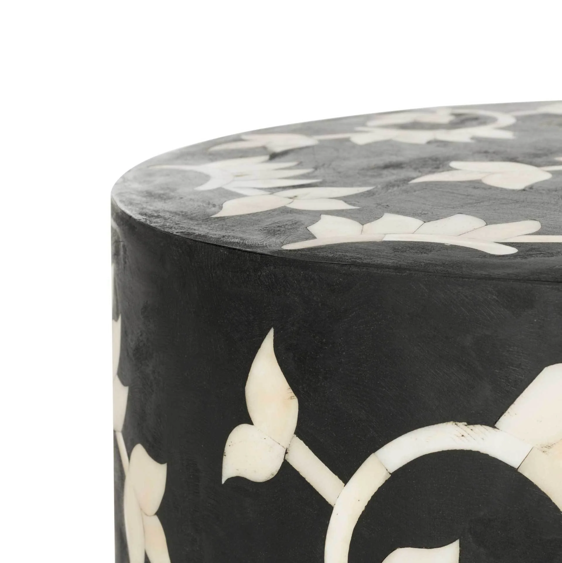 Odin Bone Inlay Stool Black - Image 3
